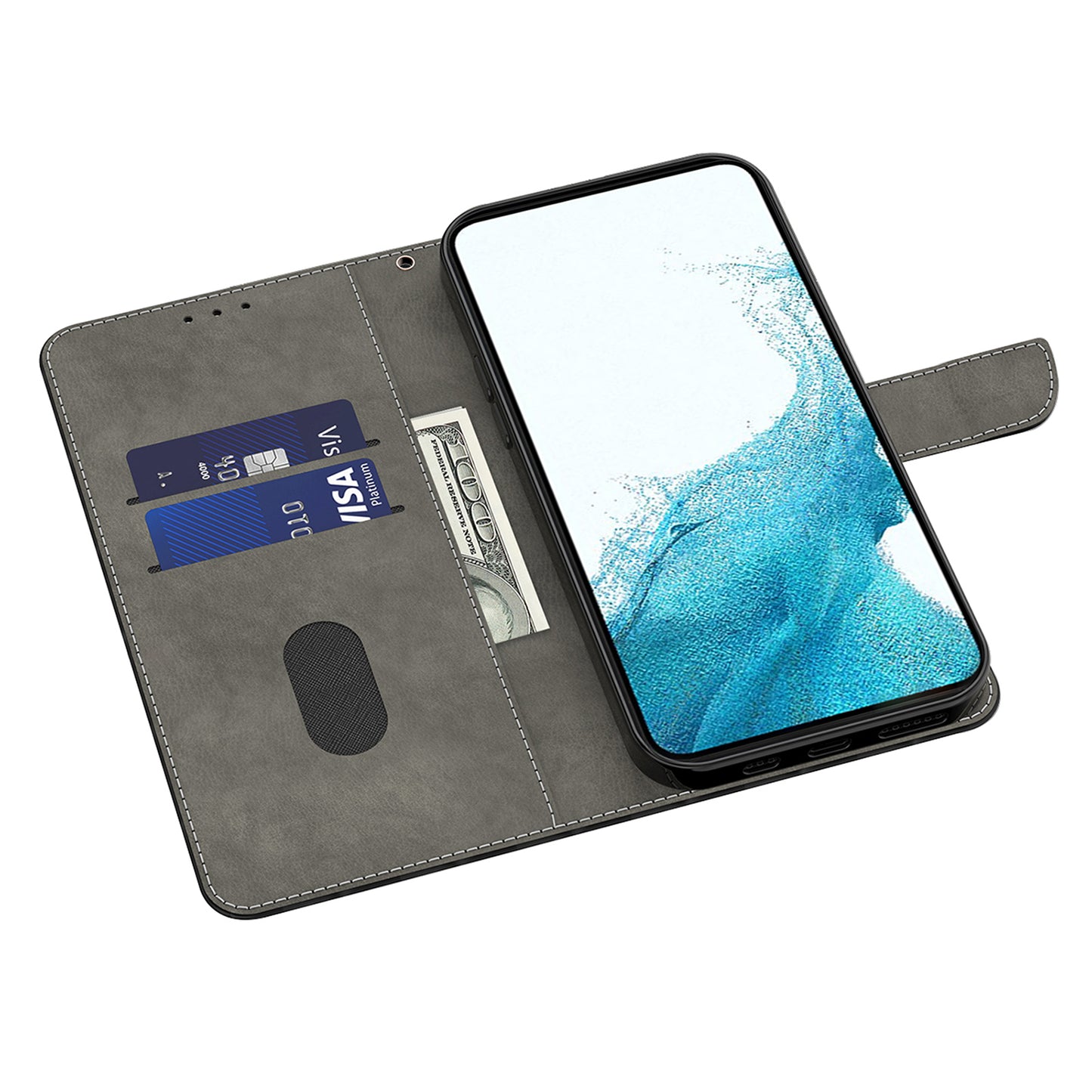 For Samsung Galaxy S24 Ultra Wallet Case PU Leather 3D Pattern Printing Stand Cover - Two Feathers