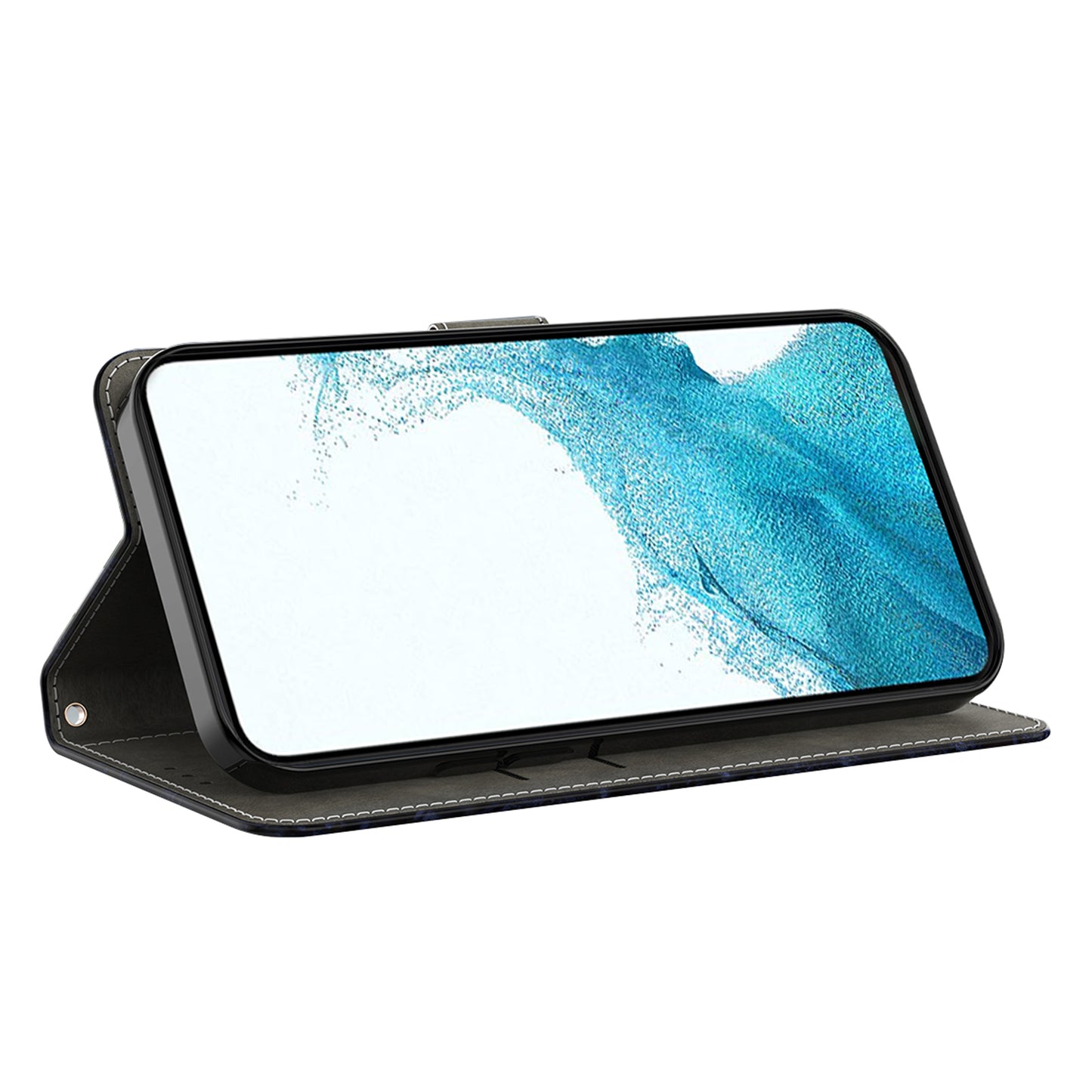 For Samsung Galaxy S24 Ultra Wallet Case PU Leather 3D Pattern Printing Stand Cover - Two Feathers