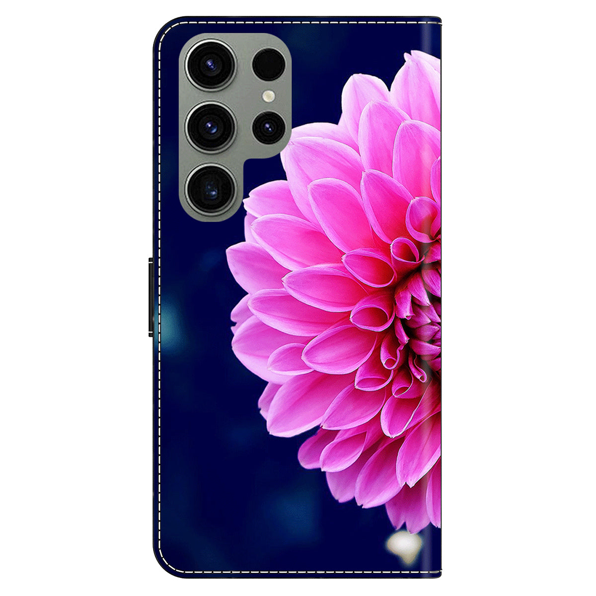 For Samsung Galaxy S24 Ultra Wallet Case PU Leather 3D Pattern Printing Stand Cover - Pink Flowers