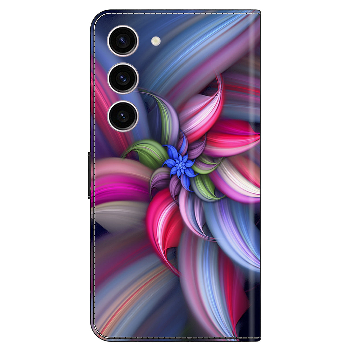 For Samsung Galaxy S24 Case 3D Pattern Printing Anti-drop Leather Cover - Colorful Flowers