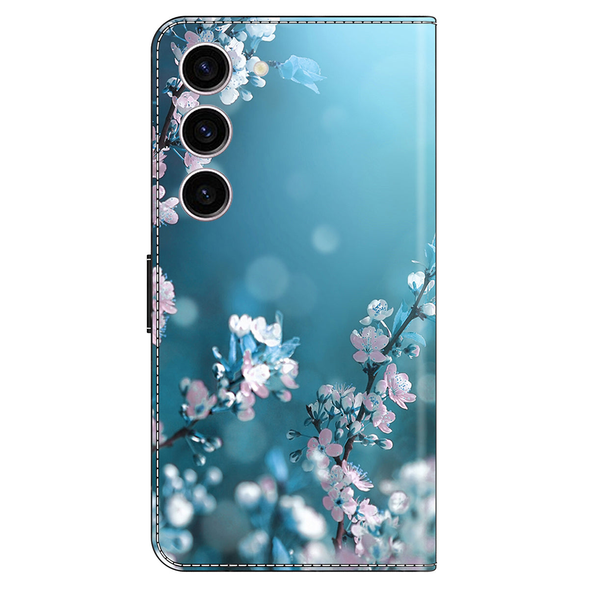 For Samsung Galaxy S24 Case 3D Pattern Printing Anti-drop Leather Cover - Plum Blossoms