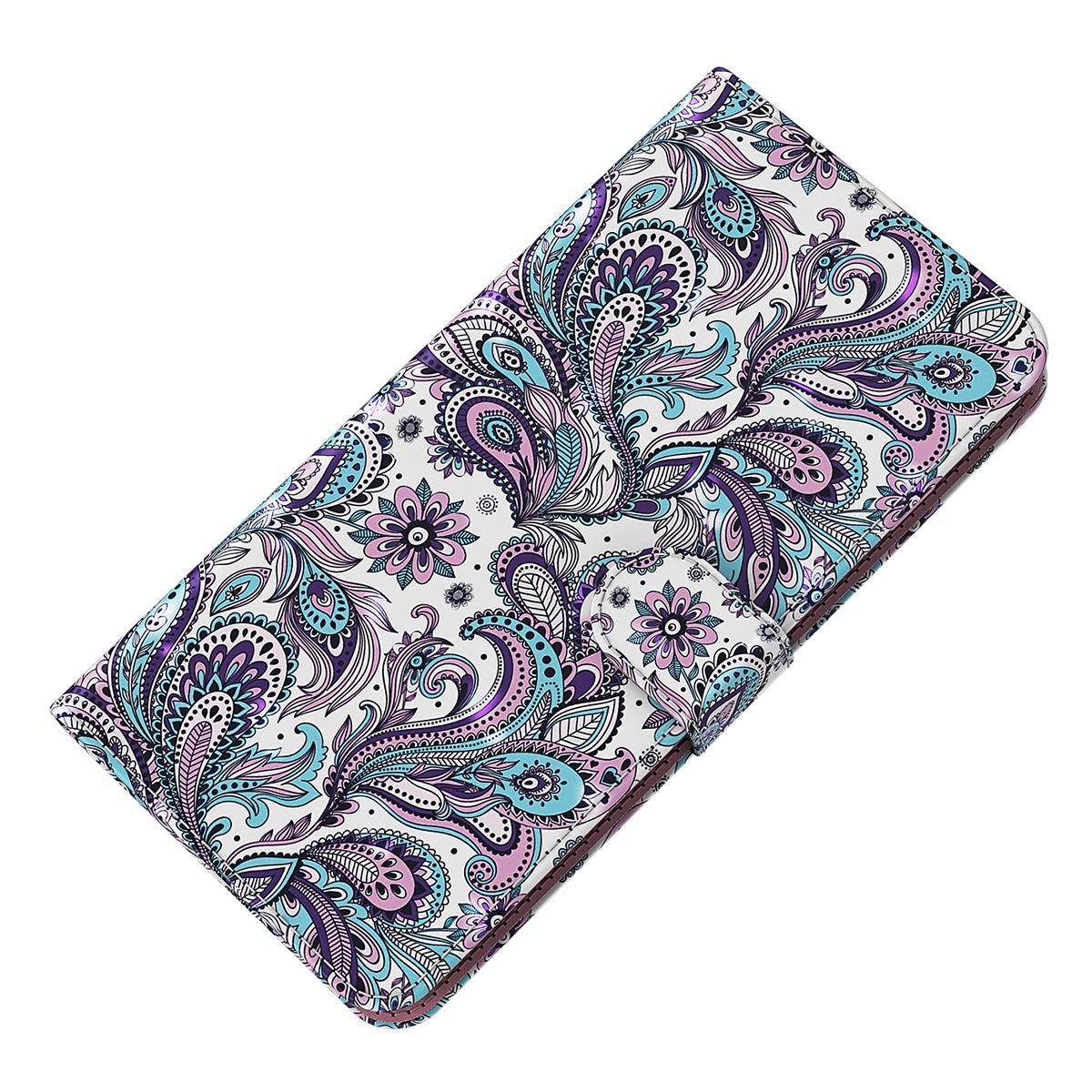 For Samsung Galaxy S24+ Leather 3D Pattern Case Flip Wrist Strap Cell Phone Cover - Impatiens