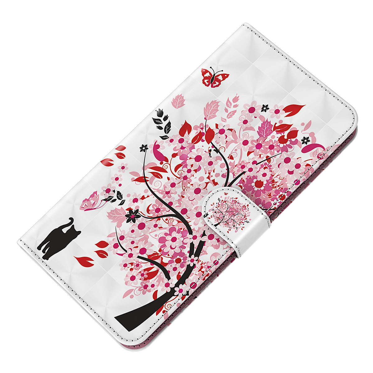 For Samsung Galaxy S24 Leather Phone Case Flip Wallet 3D Pattern Printing Cover - Wish Tree