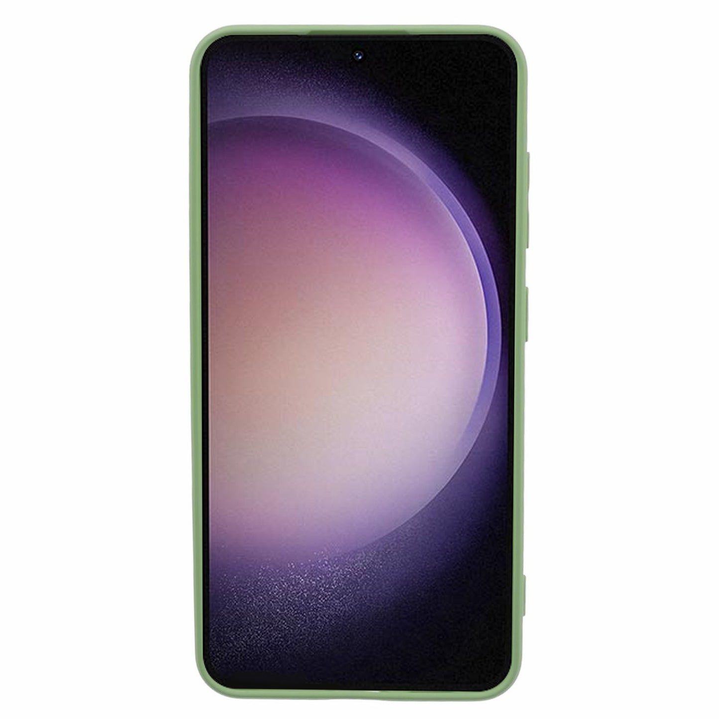 For Samsung Galaxy S24+ Soft Touch Case Fiber Lining TPU Rubberized Phone Cover - Matcha Green