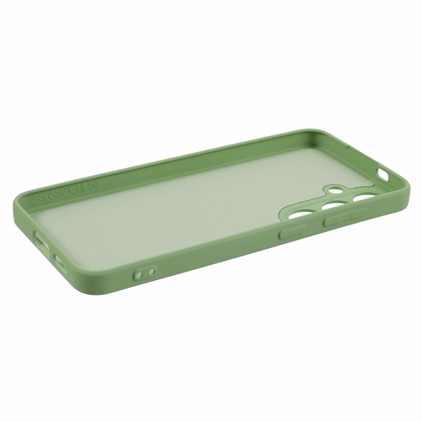 For Samsung Galaxy S24+ Soft Touch Case Fiber Lining TPU Rubberized Phone Cover - Matcha Green