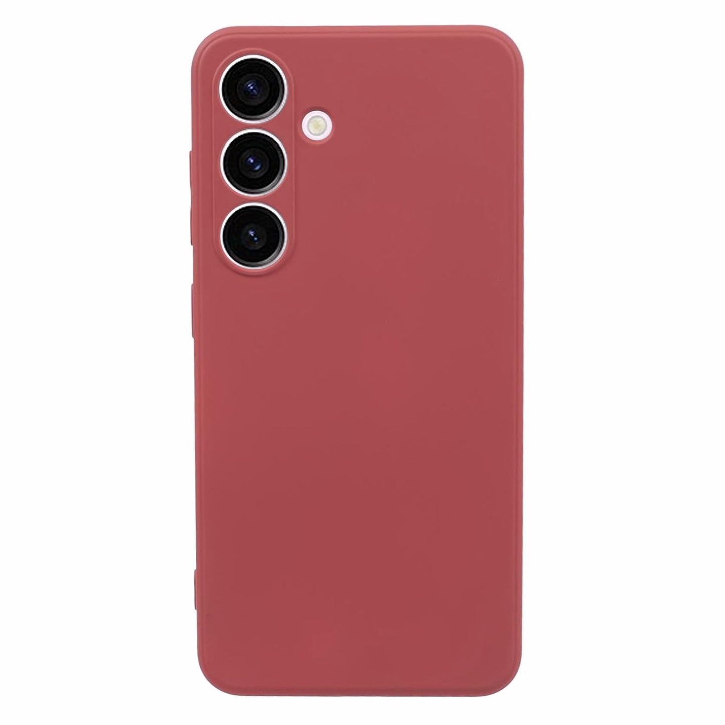For Samsung Galaxy S24+ Soft Touch Case Fiber Lining TPU Rubberized Phone Cover - Hawthorn Red