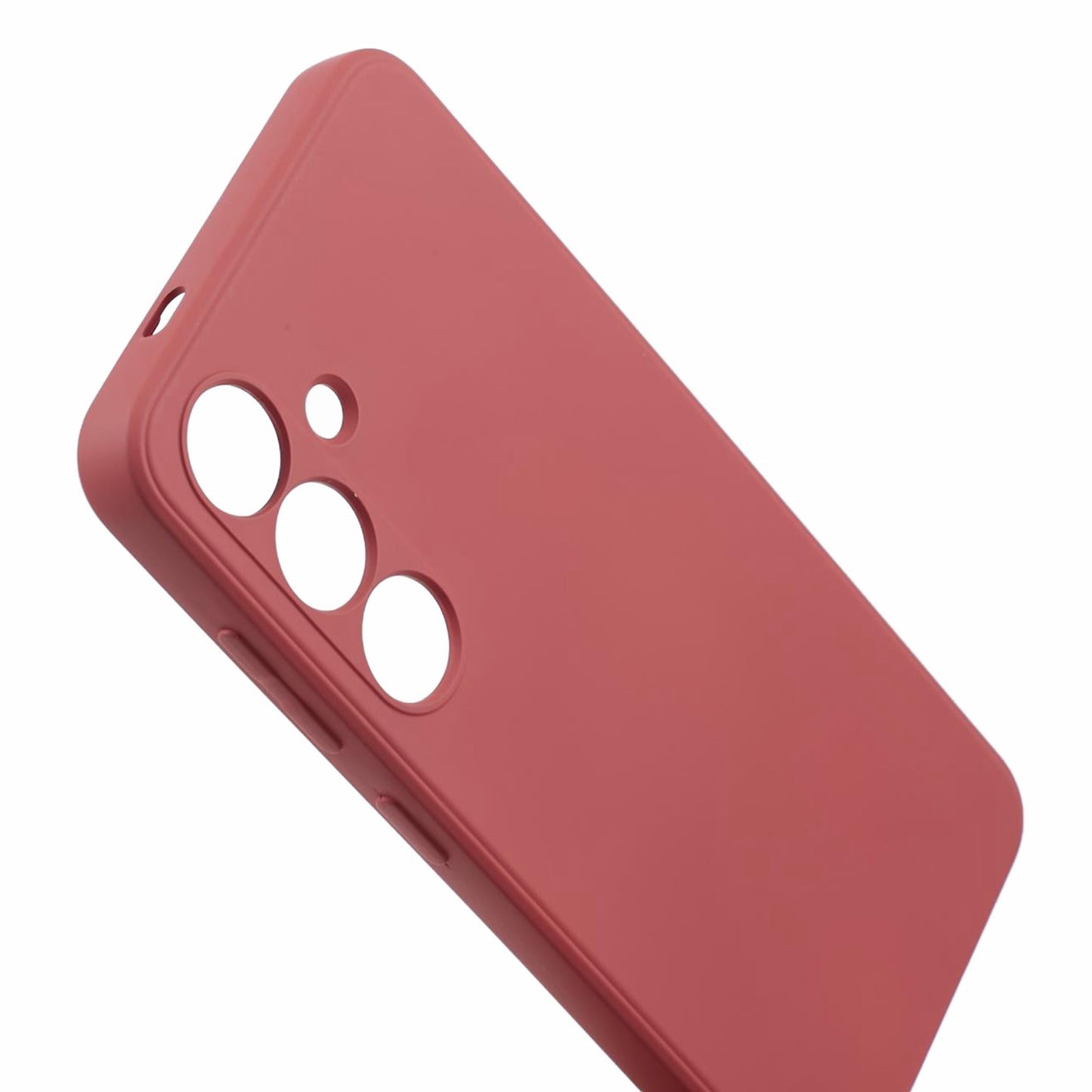 For Samsung Galaxy S24+ Soft Touch Case Fiber Lining TPU Rubberized Phone Cover - Hawthorn Red