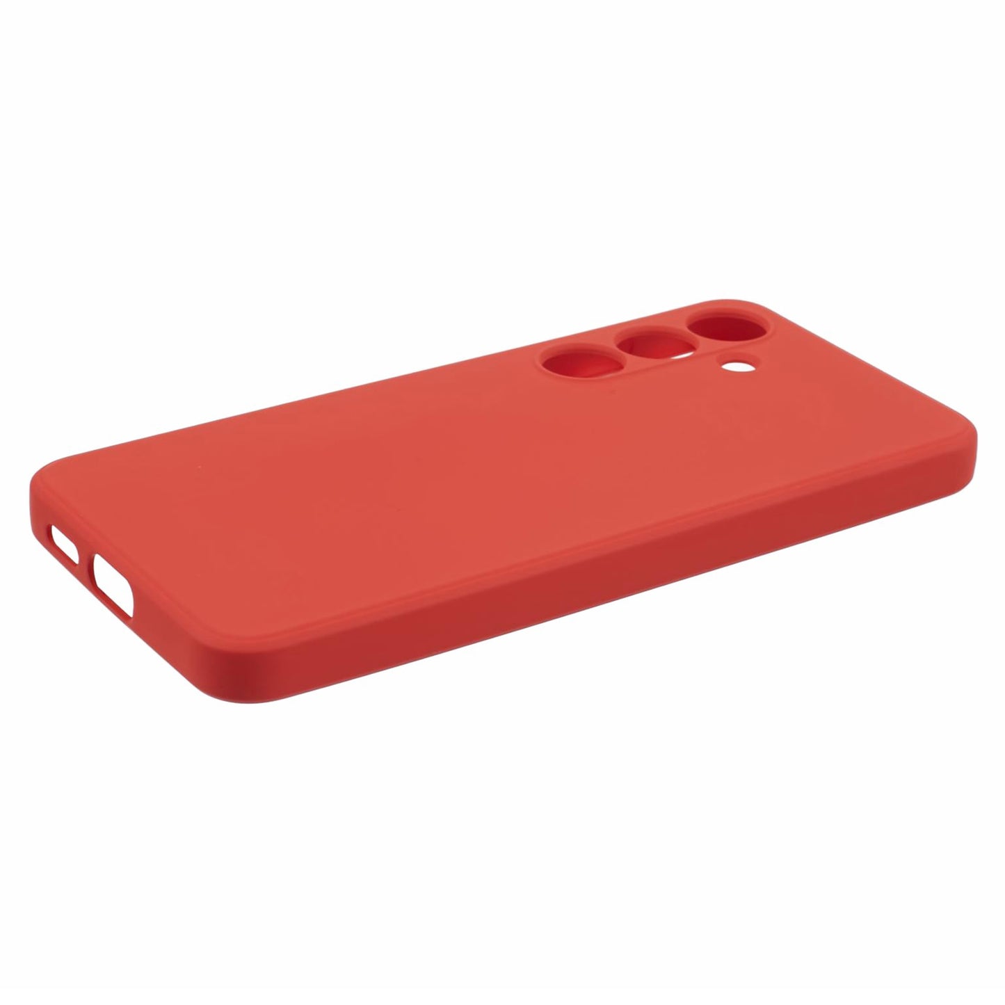 For Samsung Galaxy S24+ Soft Touch Case Fiber Lining TPU Rubberized Phone Cover - Red