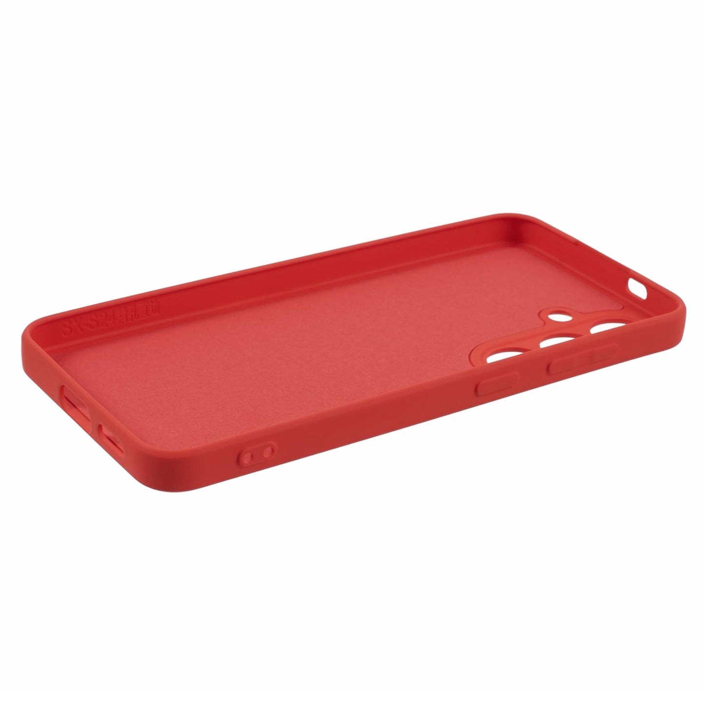 For Samsung Galaxy S24+ Soft Touch Case Fiber Lining TPU Rubberized Phone Cover - Red