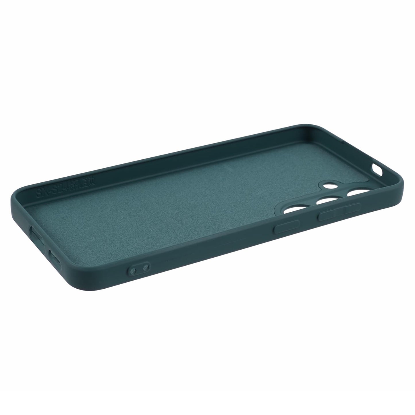 For Samsung Galaxy S24+ Soft Touch Case Fiber Lining TPU Rubberized Phone Cover - Army Green