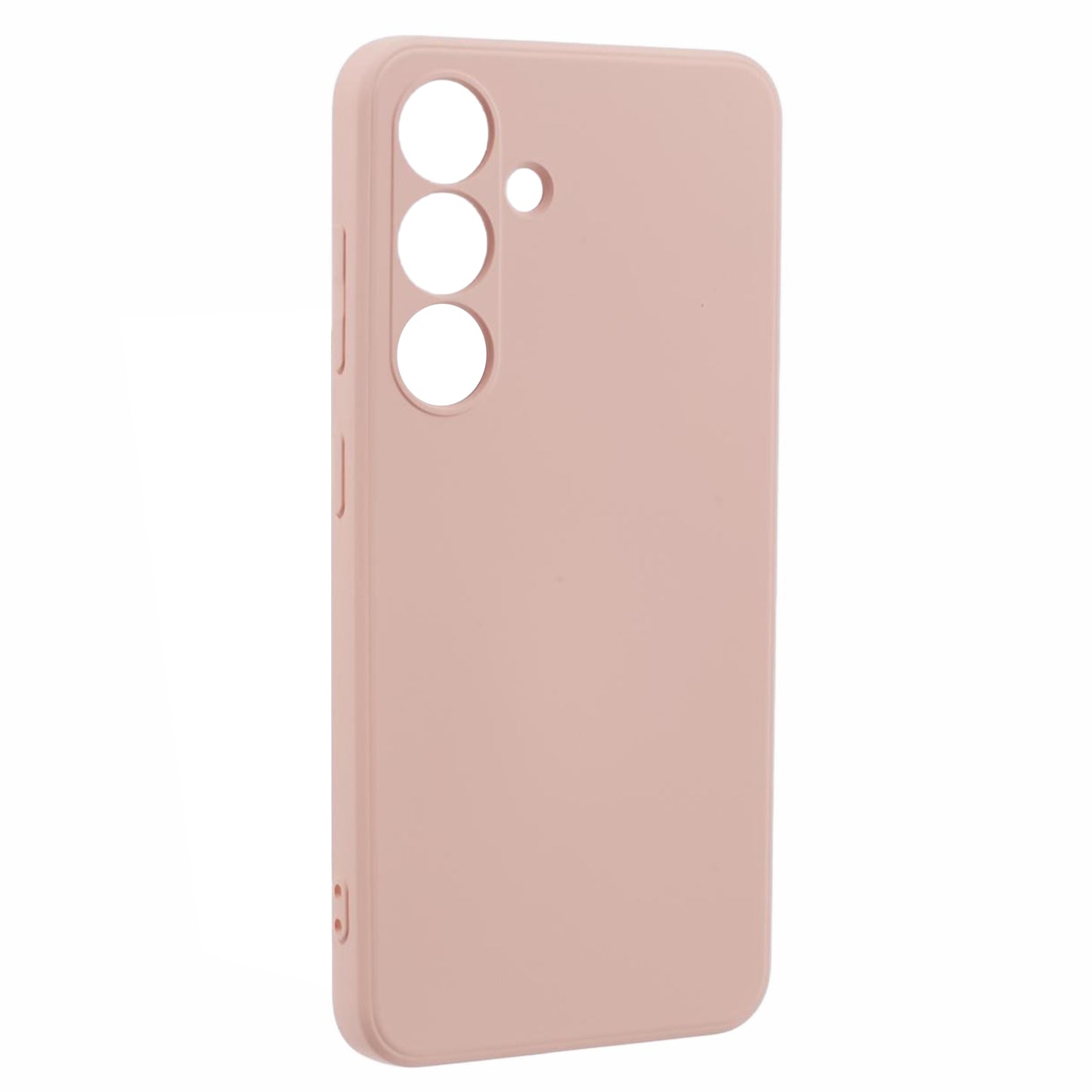 For Samsung Galaxy S24+ Soft Touch Case Fiber Lining TPU Rubberized Phone Cover - Pink