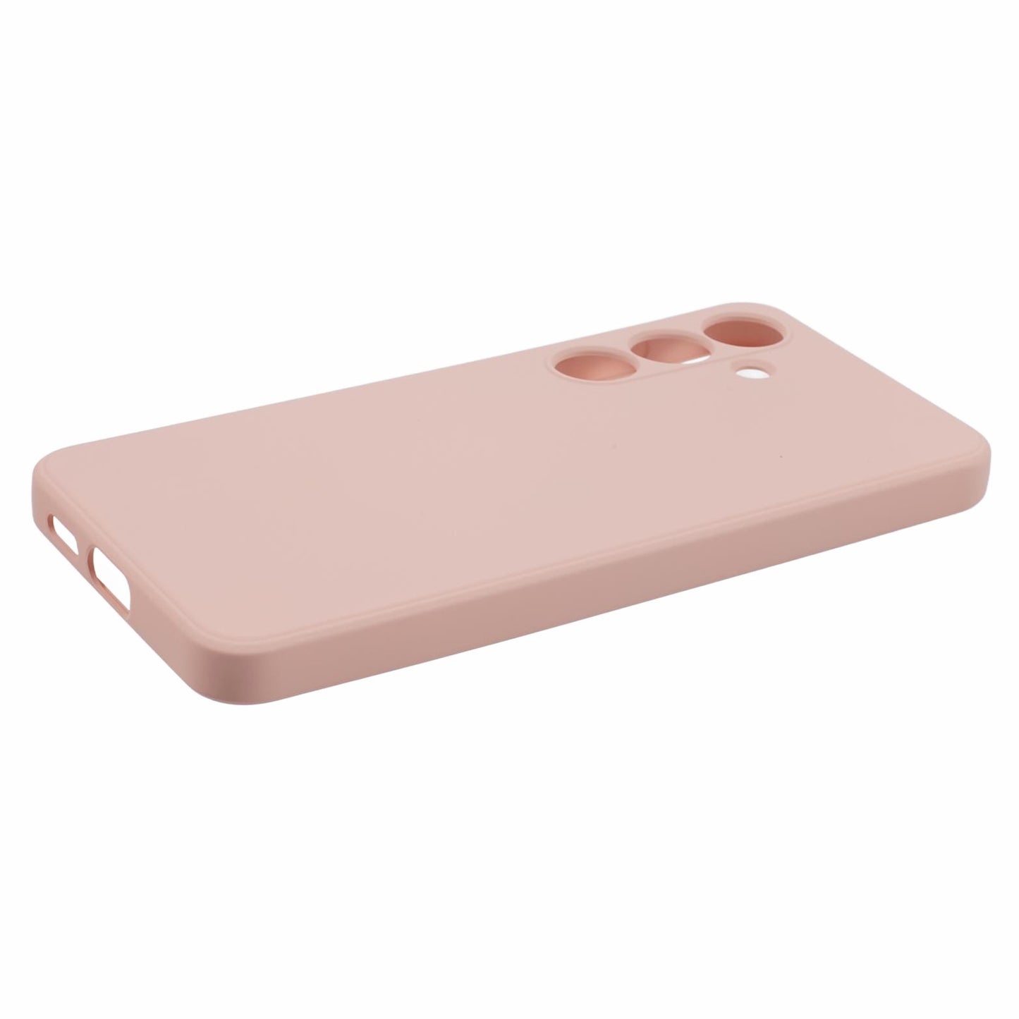 For Samsung Galaxy S24+ Soft Touch Case Fiber Lining TPU Rubberized Phone Cover - Pink