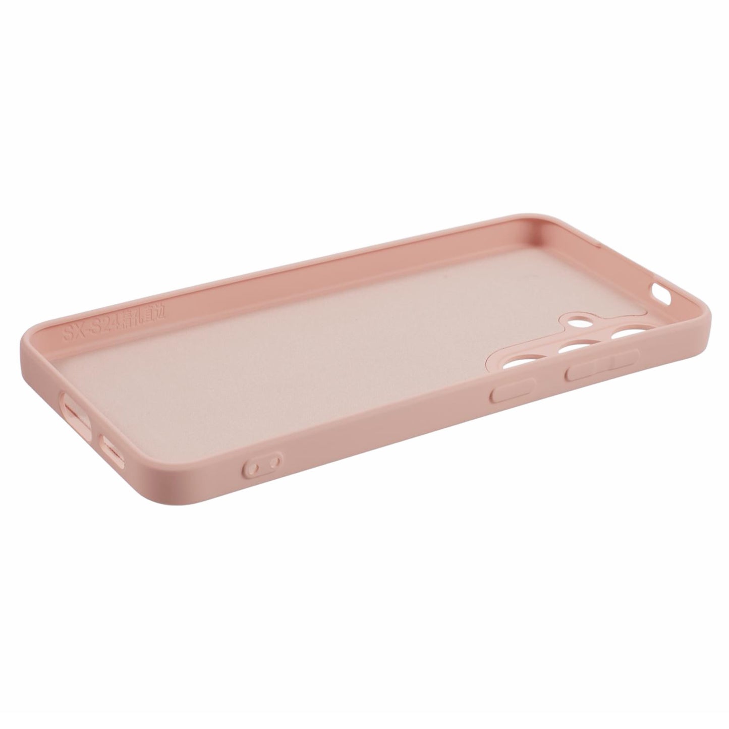 For Samsung Galaxy S24+ Soft Touch Case Fiber Lining TPU Rubberized Phone Cover - Pink