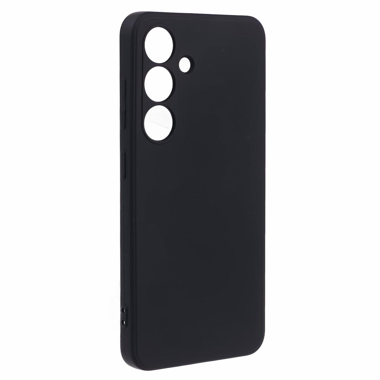 For Samsung Galaxy S24+ Soft Touch Case Fiber Lining TPU Rubberized Phone Cover - Black