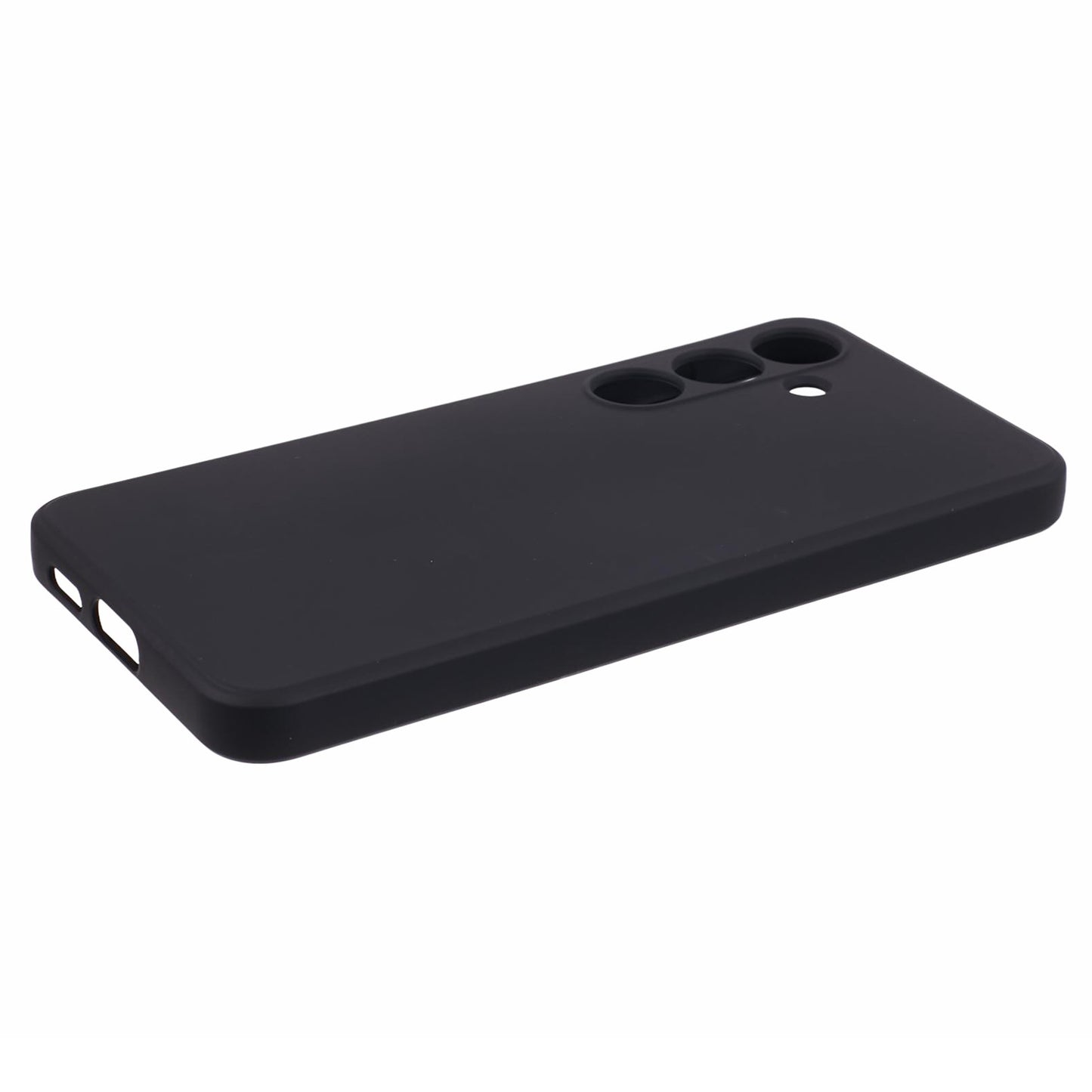 For Samsung Galaxy S24+ Soft Touch Case Fiber Lining TPU Rubberized Phone Cover - Black