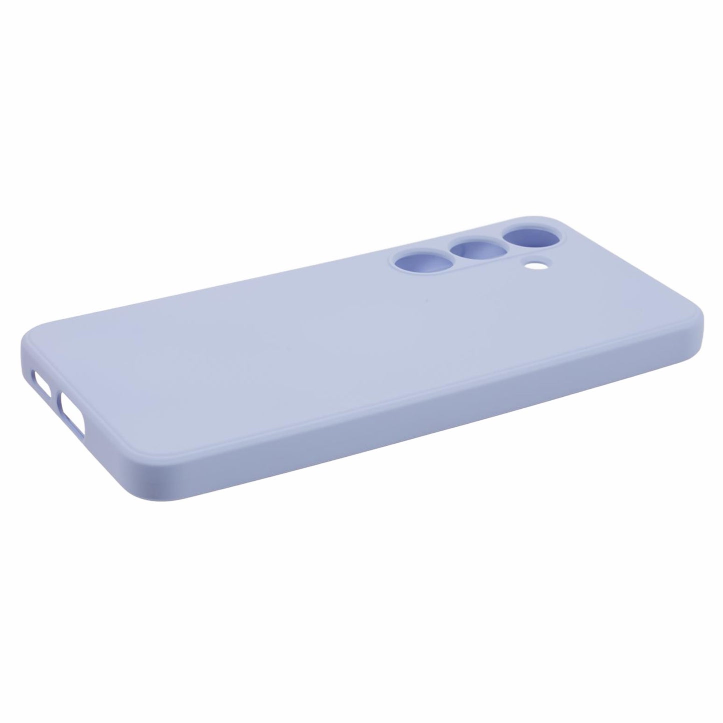 For Samsung Galaxy S24+ Soft Touch Case Fiber Lining TPU Rubberized Phone Cover - Light Purple