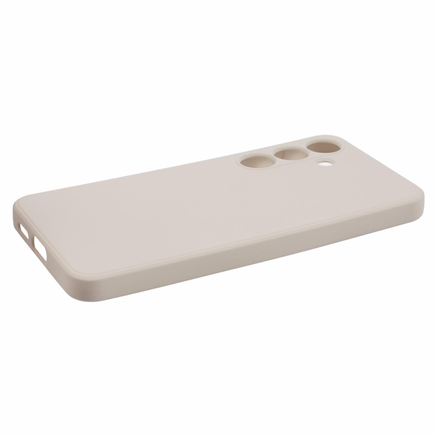 For Samsung Galaxy S24+ Soft Touch Case Fiber Lining TPU Rubberized Phone Cover - White