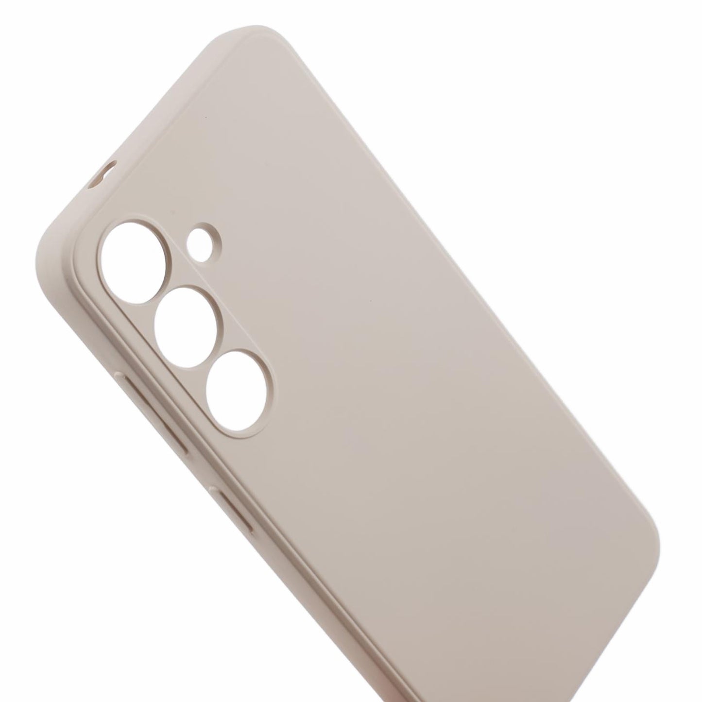 For Samsung Galaxy S24+ Soft Touch Case Fiber Lining TPU Rubberized Phone Cover - White