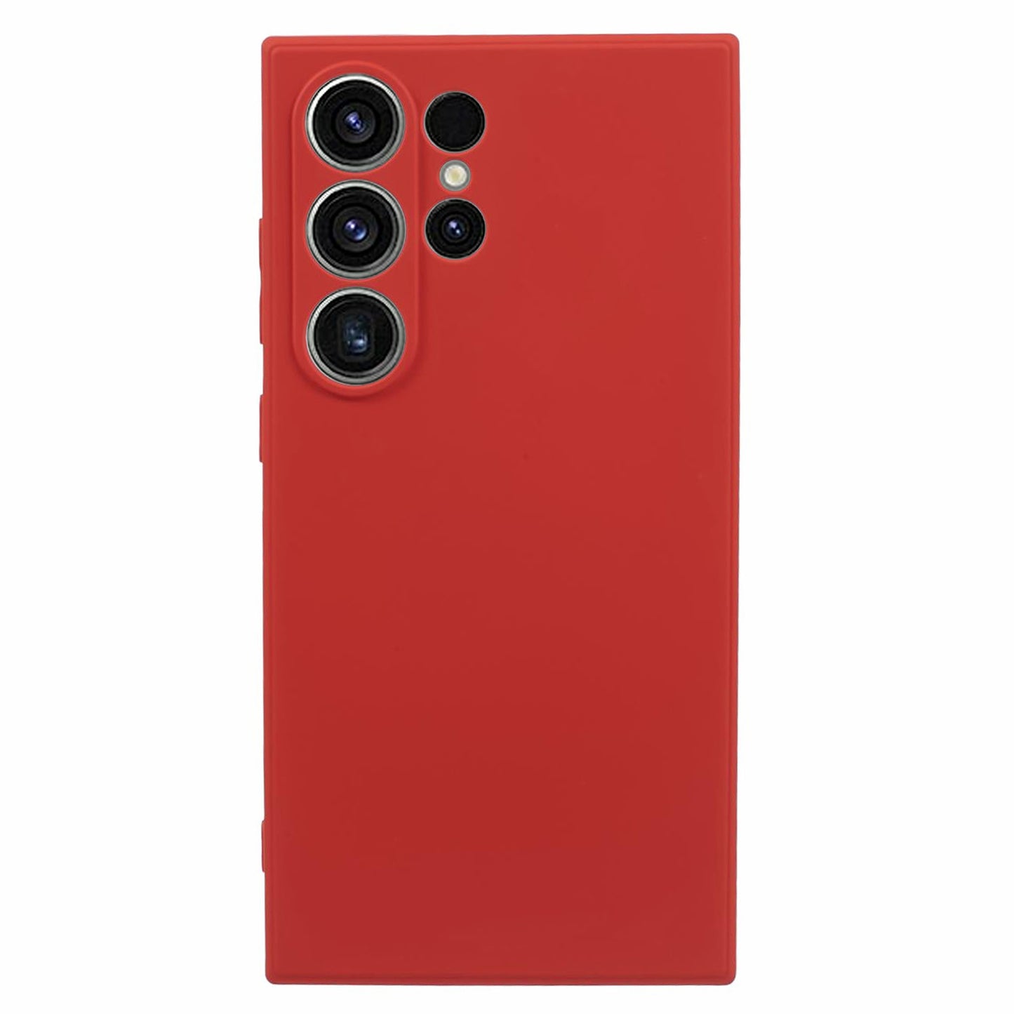 For Samsung Galaxy S24 Ultra TPU Case Soft Fiber Lining Drop Protection Phone Cover - Red