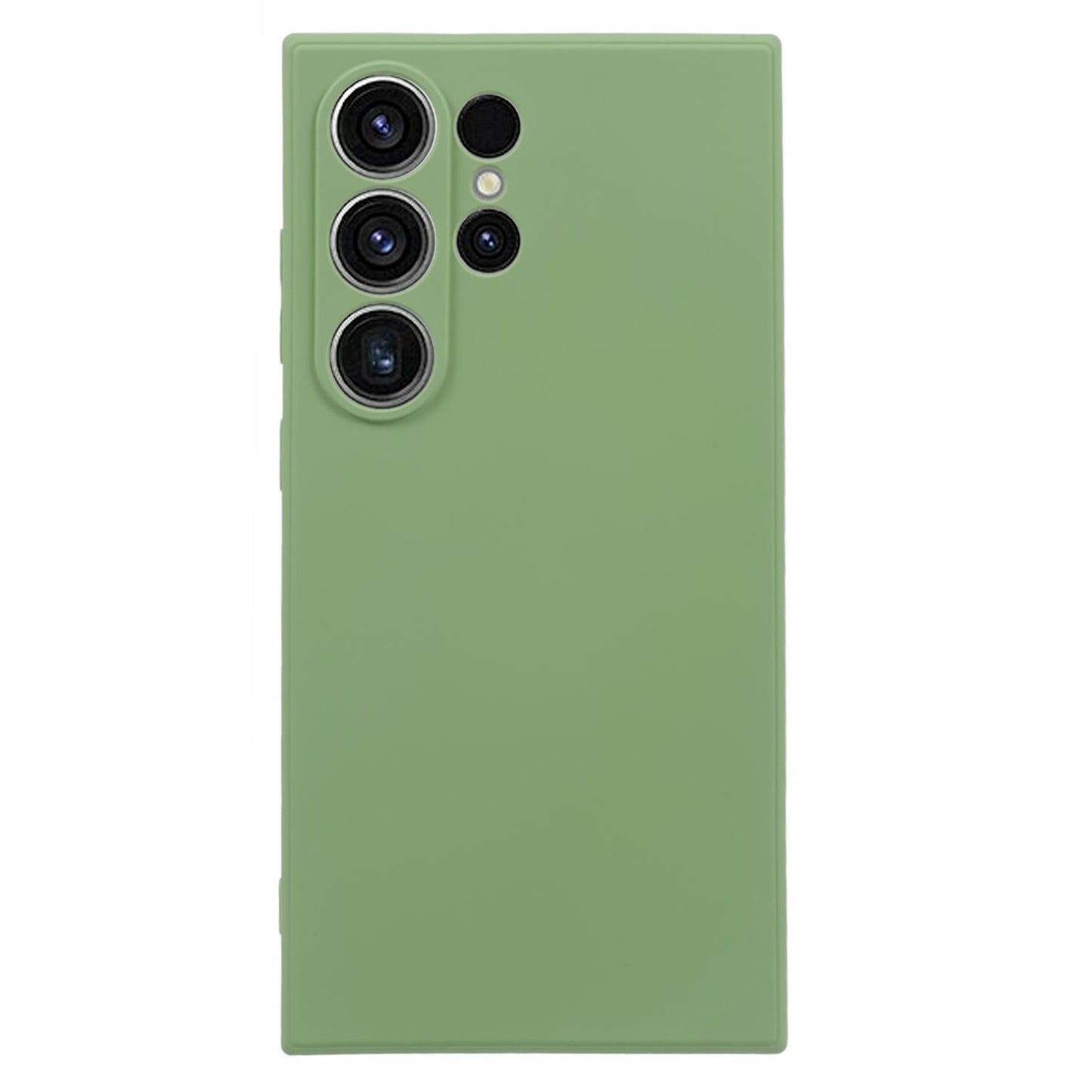 For Samsung Galaxy S24 Ultra TPU Case Soft Fiber Lining Drop Protection Phone Cover - Matcha Green