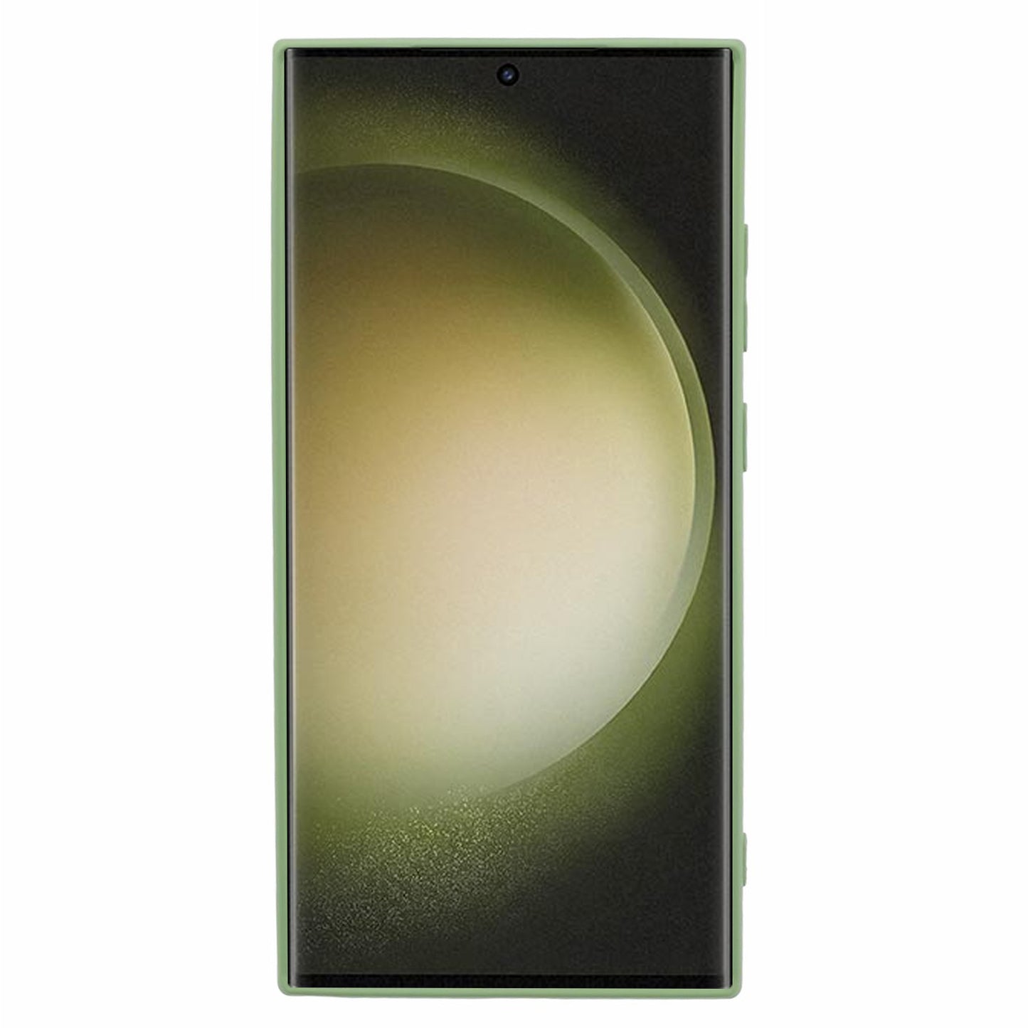 For Samsung Galaxy S24 Ultra TPU Case Soft Fiber Lining Drop Protection Phone Cover - Matcha Green