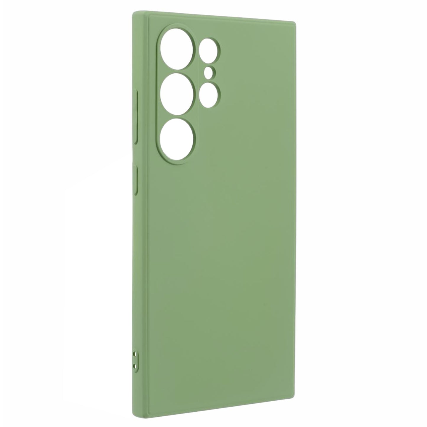 For Samsung Galaxy S24 Ultra TPU Case Soft Fiber Lining Drop Protection Phone Cover - Matcha Green