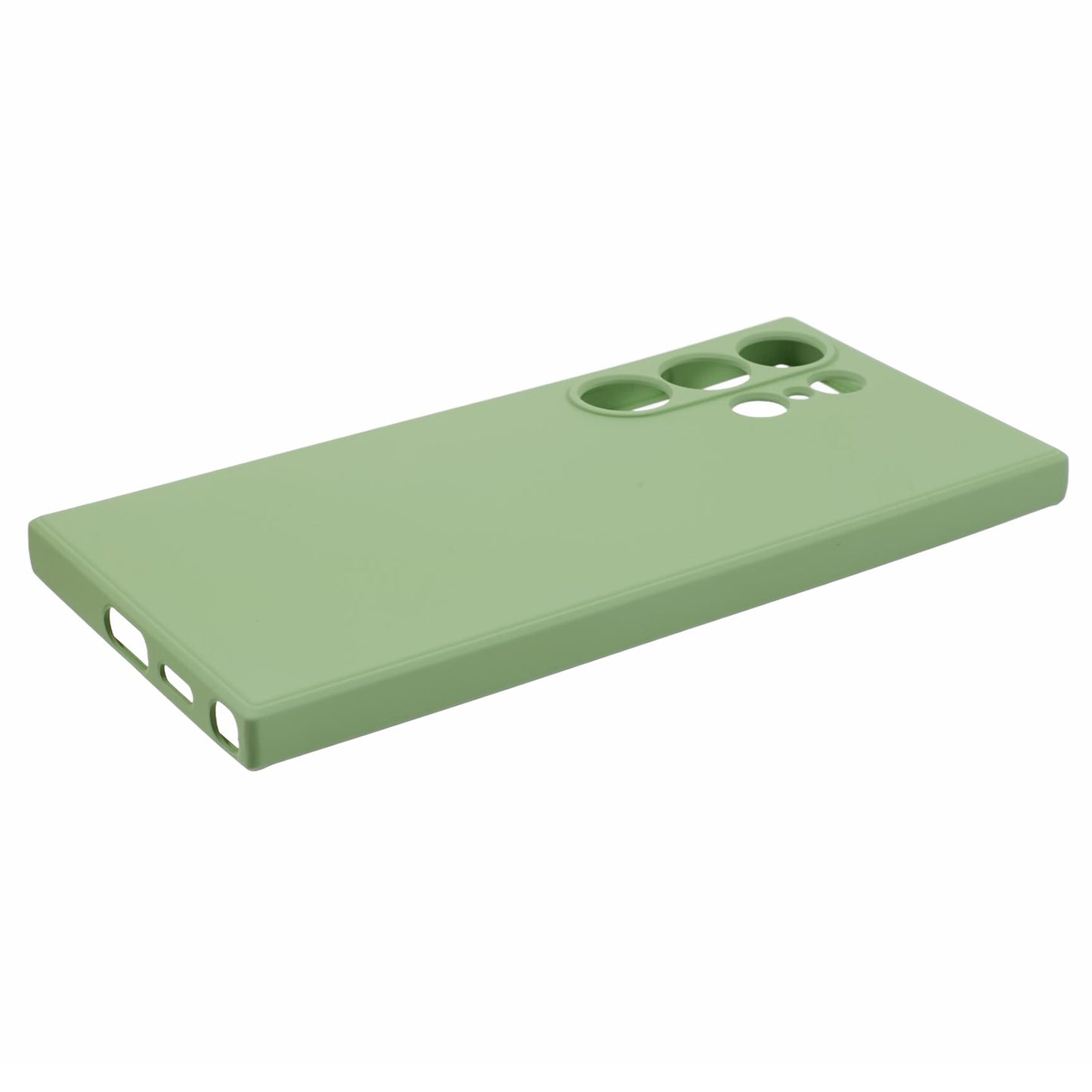 For Samsung Galaxy S24 Ultra TPU Case Soft Fiber Lining Drop Protection Phone Cover - Matcha Green