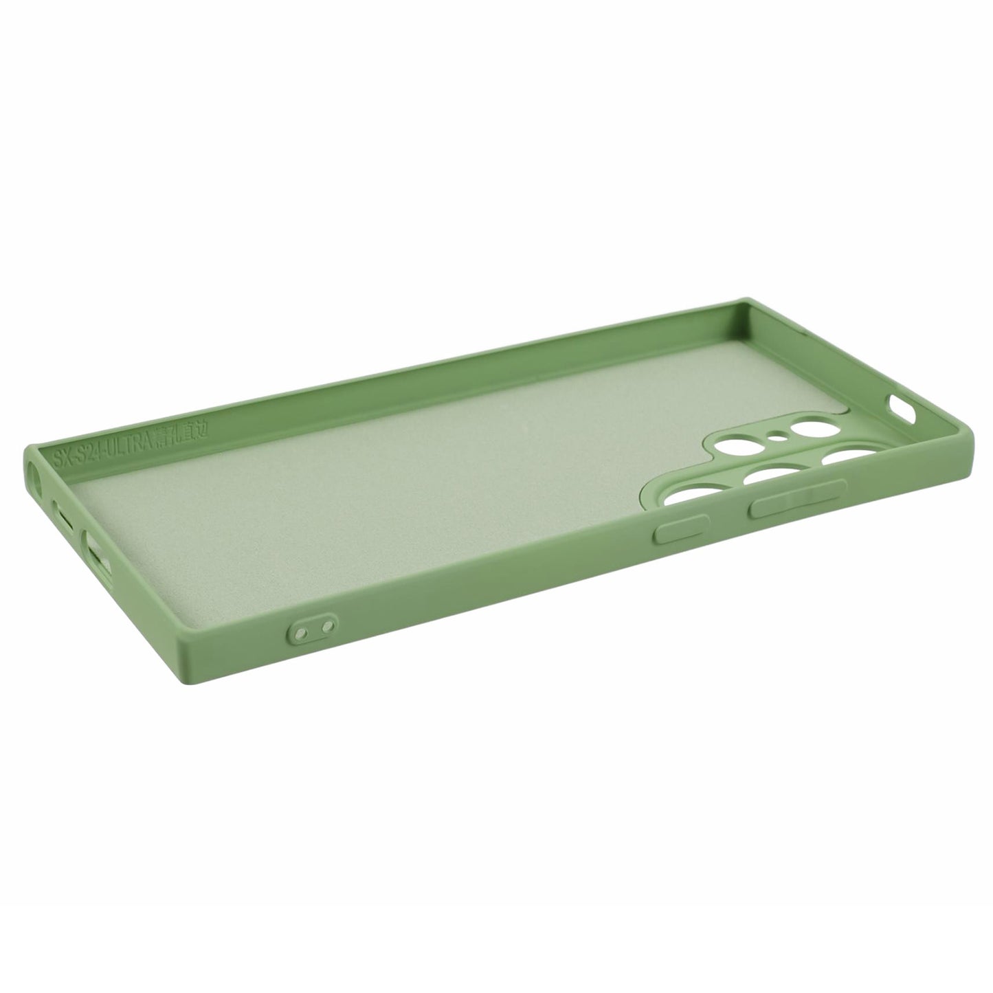 For Samsung Galaxy S24 Ultra TPU Case Soft Fiber Lining Drop Protection Phone Cover - Matcha Green