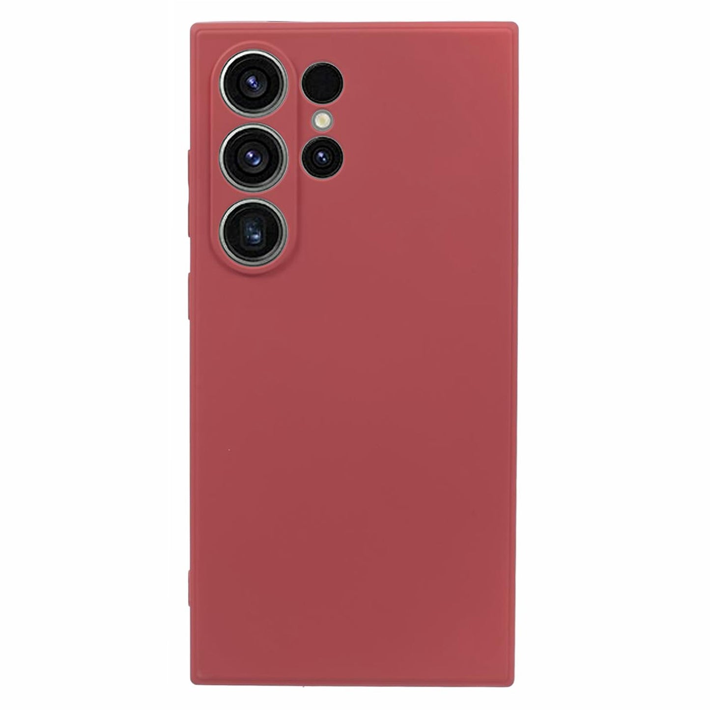 For Samsung Galaxy S24 Ultra TPU Case Soft Fiber Lining Drop Protection Phone Cover - Hawthorn Red