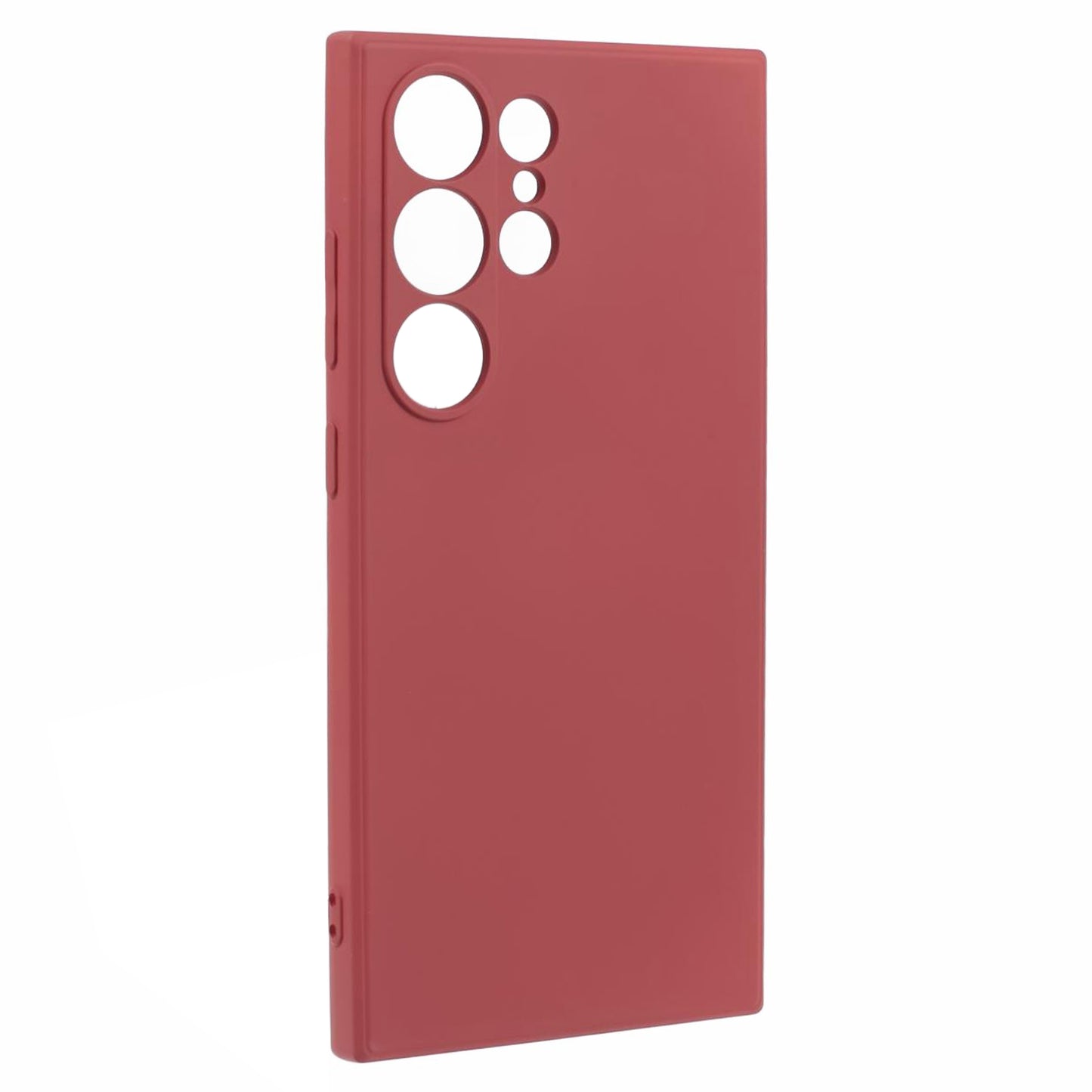 For Samsung Galaxy S24 Ultra TPU Case Soft Fiber Lining Drop Protection Phone Cover - Hawthorn Red