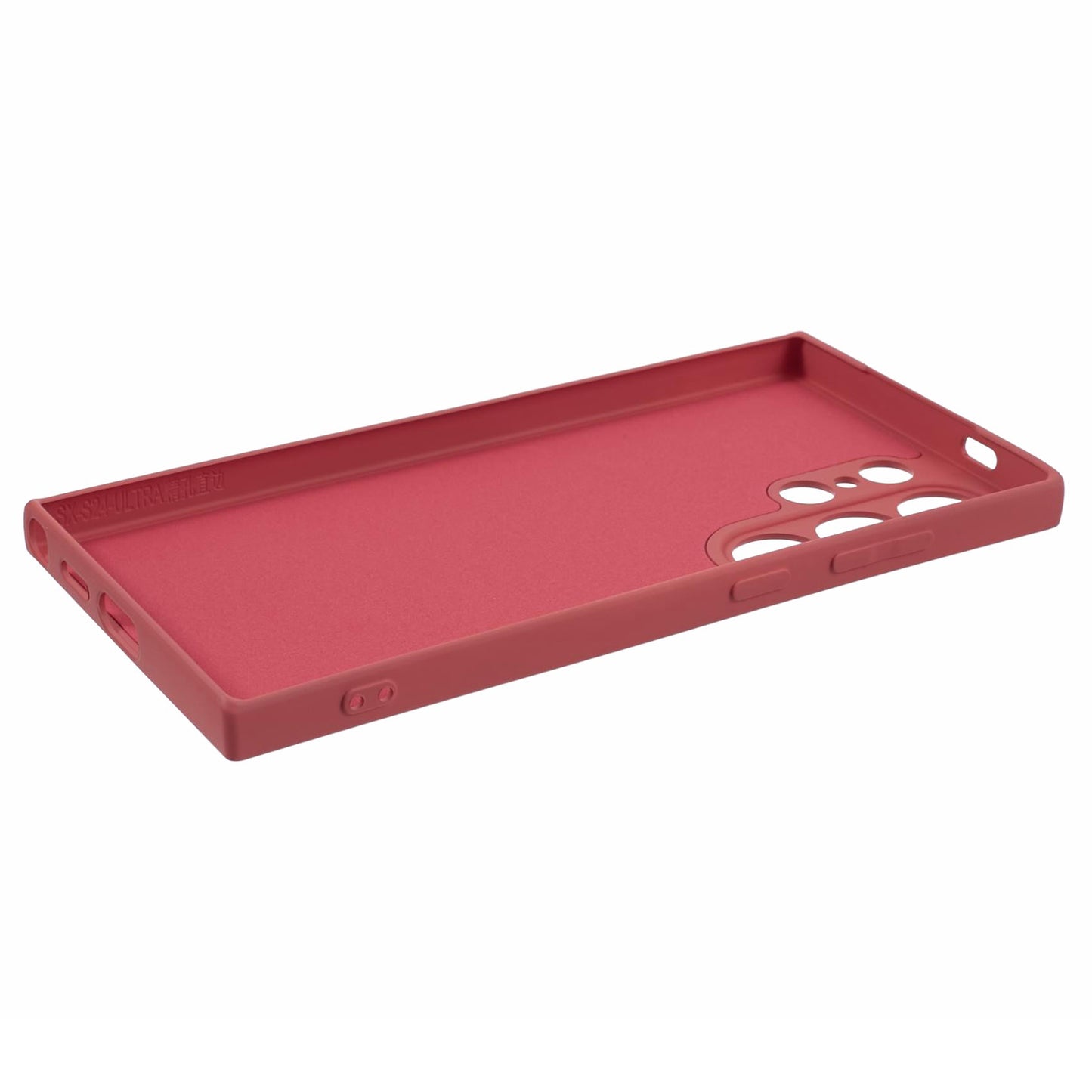 For Samsung Galaxy S24 Ultra TPU Case Soft Fiber Lining Drop Protection Phone Cover - Hawthorn Red