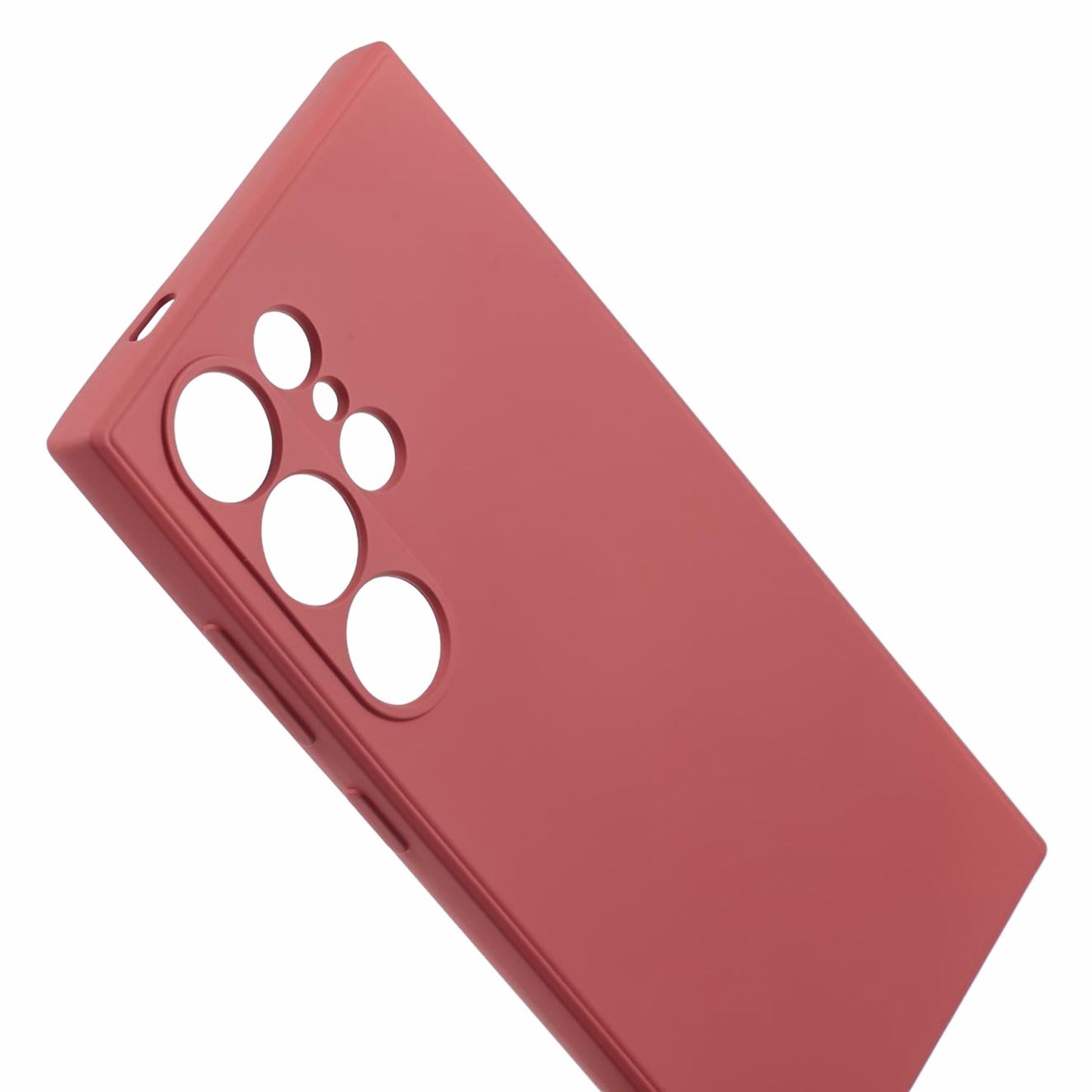 For Samsung Galaxy S24 Ultra TPU Case Soft Fiber Lining Drop Protection Phone Cover - Hawthorn Red