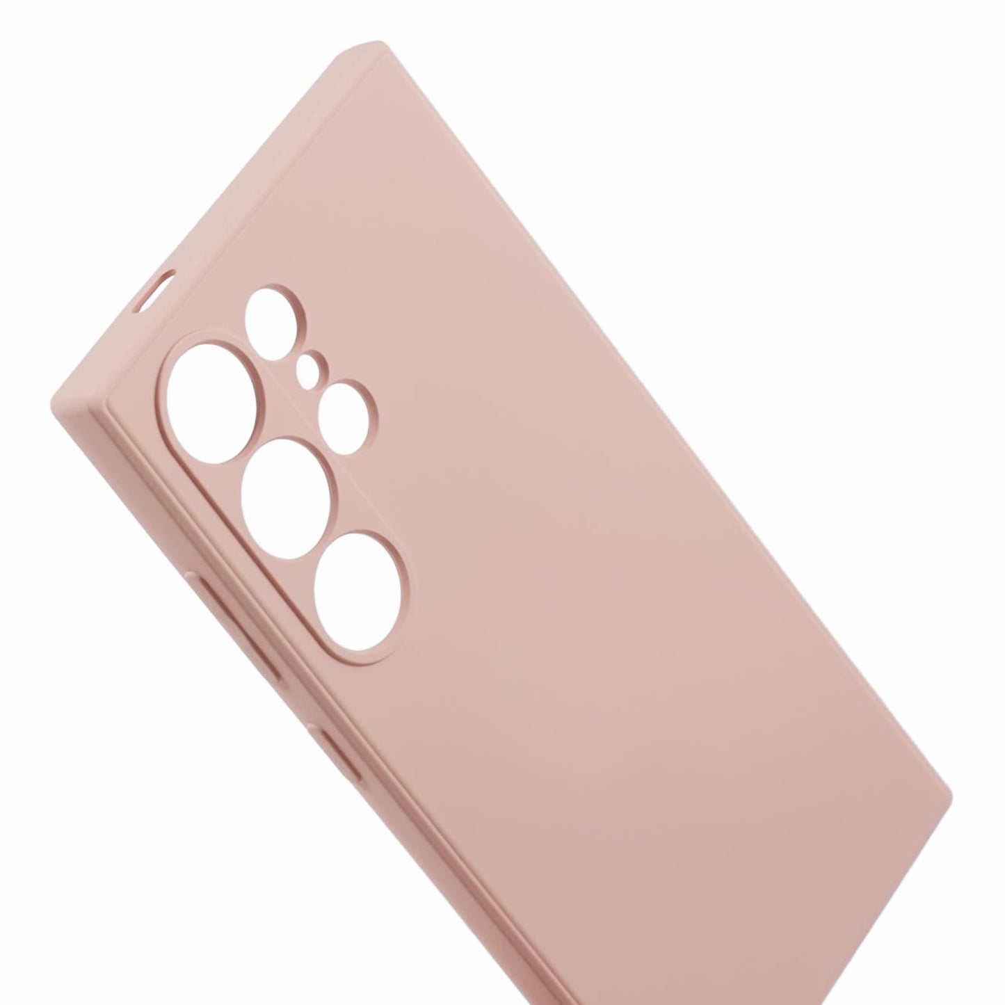 For Samsung Galaxy S24 Ultra TPU Case Soft Fiber Lining Drop Protection Phone Cover - Pink