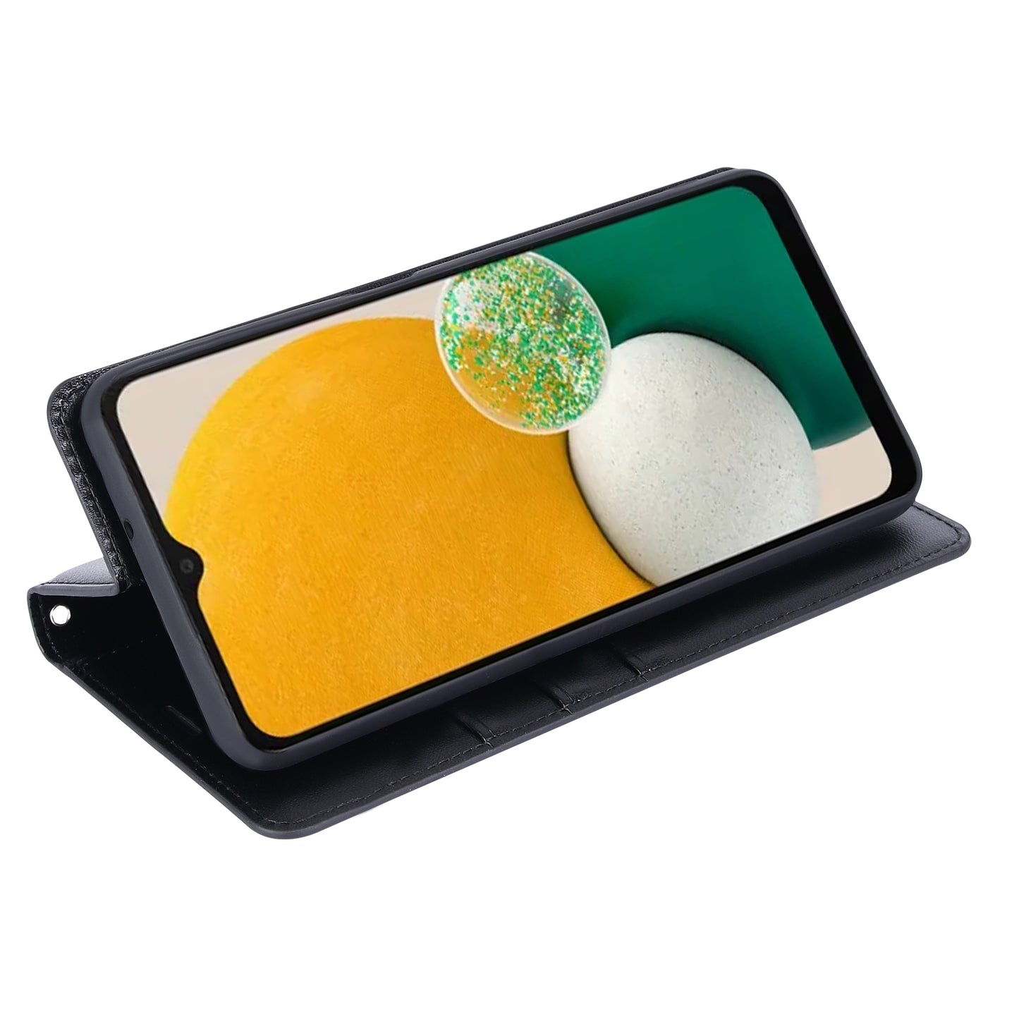 HANMAN Minuo Series For Samsung Galaxy S24+ Case Anti-Scratch Phone Cover PU Leather Wallet - Black