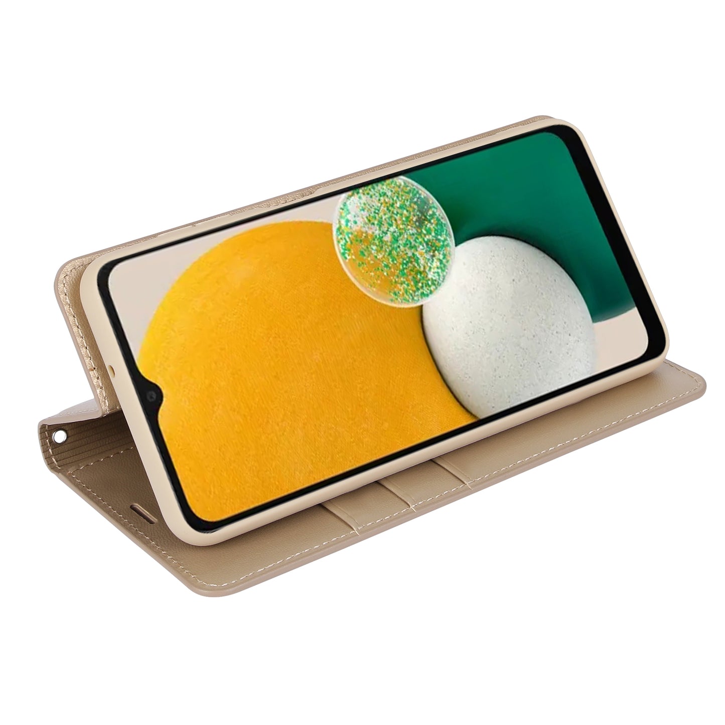 HANMAN Minuo Series For Samsung Galaxy S24+ Case Anti-Scratch Phone Cover PU Leather Wallet - Gold