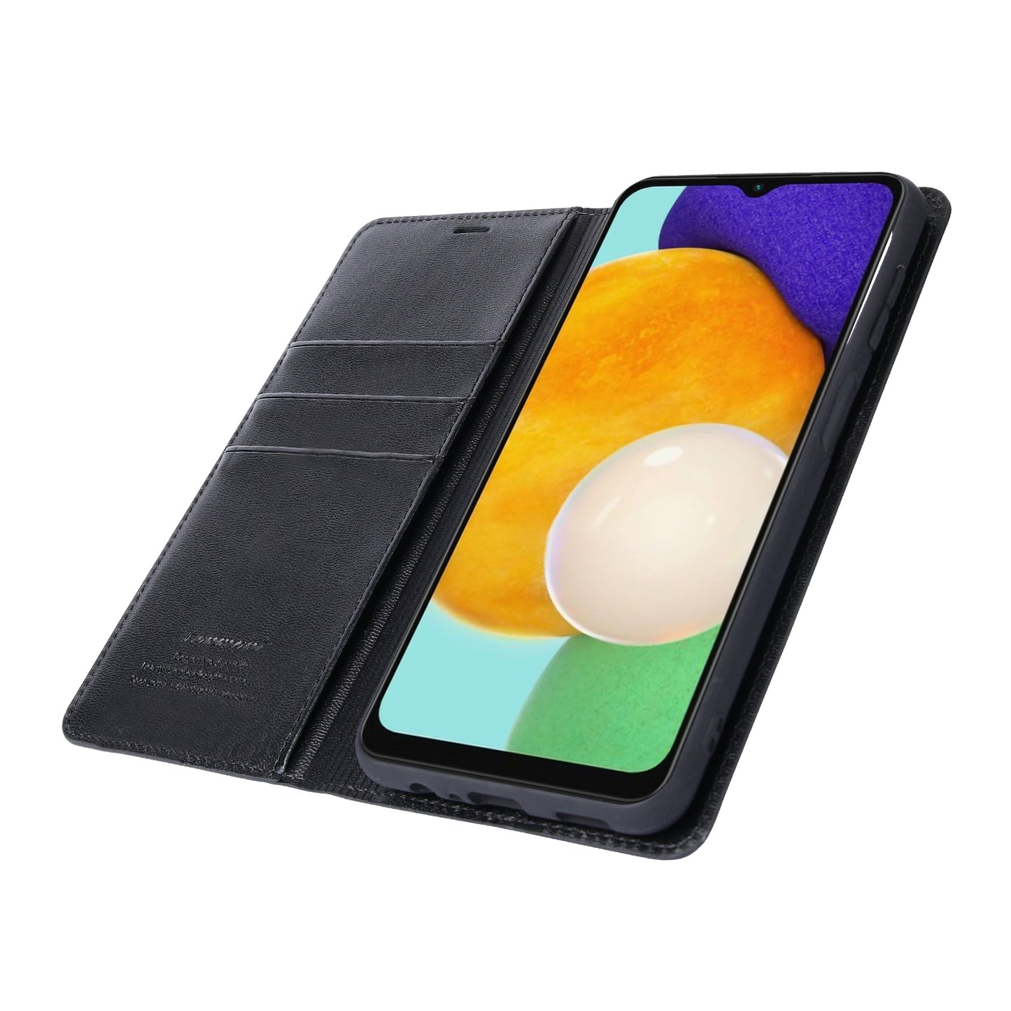 HANMAN Minuo Series Wallet Phone Cover for Samsung Galaxy S24 Case PU Leather Mobile Phone Shell - Black