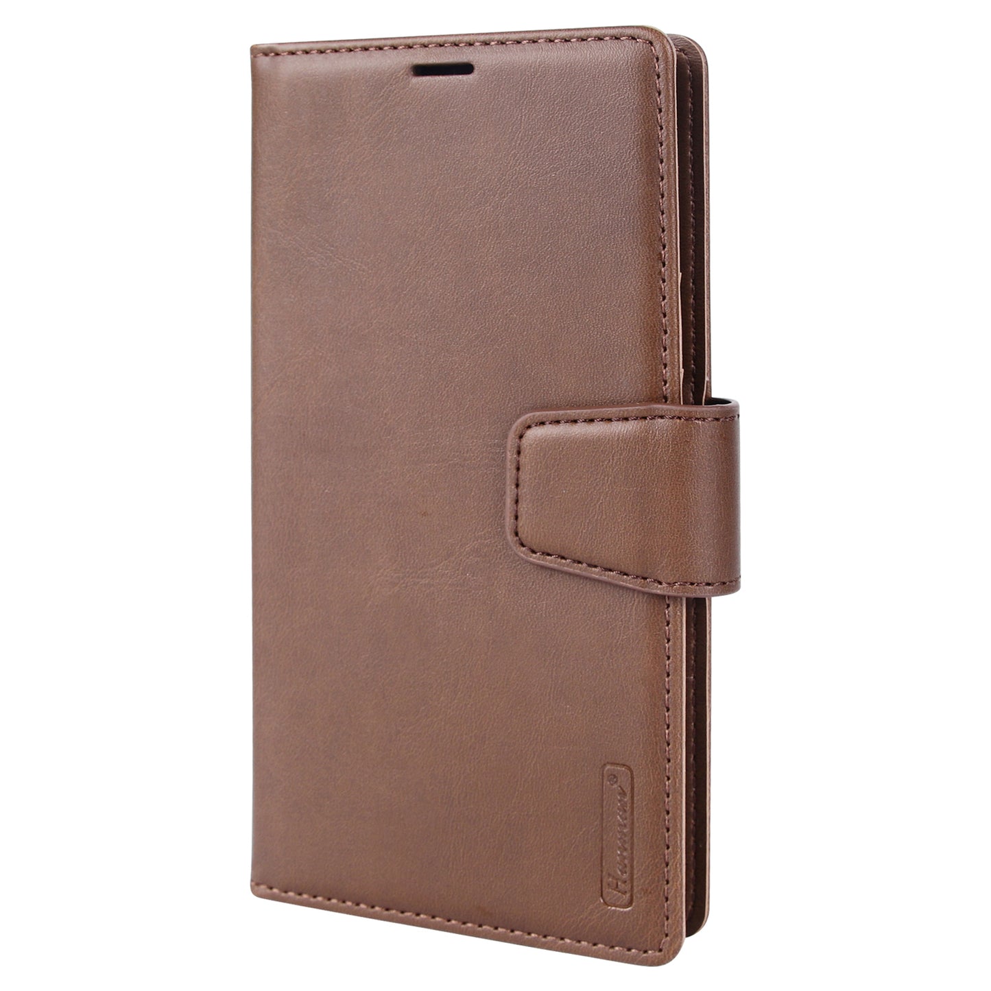 HANMAN Miro2 Series For Samsung Galaxy S24 Ultra Leather Case Detachable Magnetic Wallet Stand Phone Cover - Brown