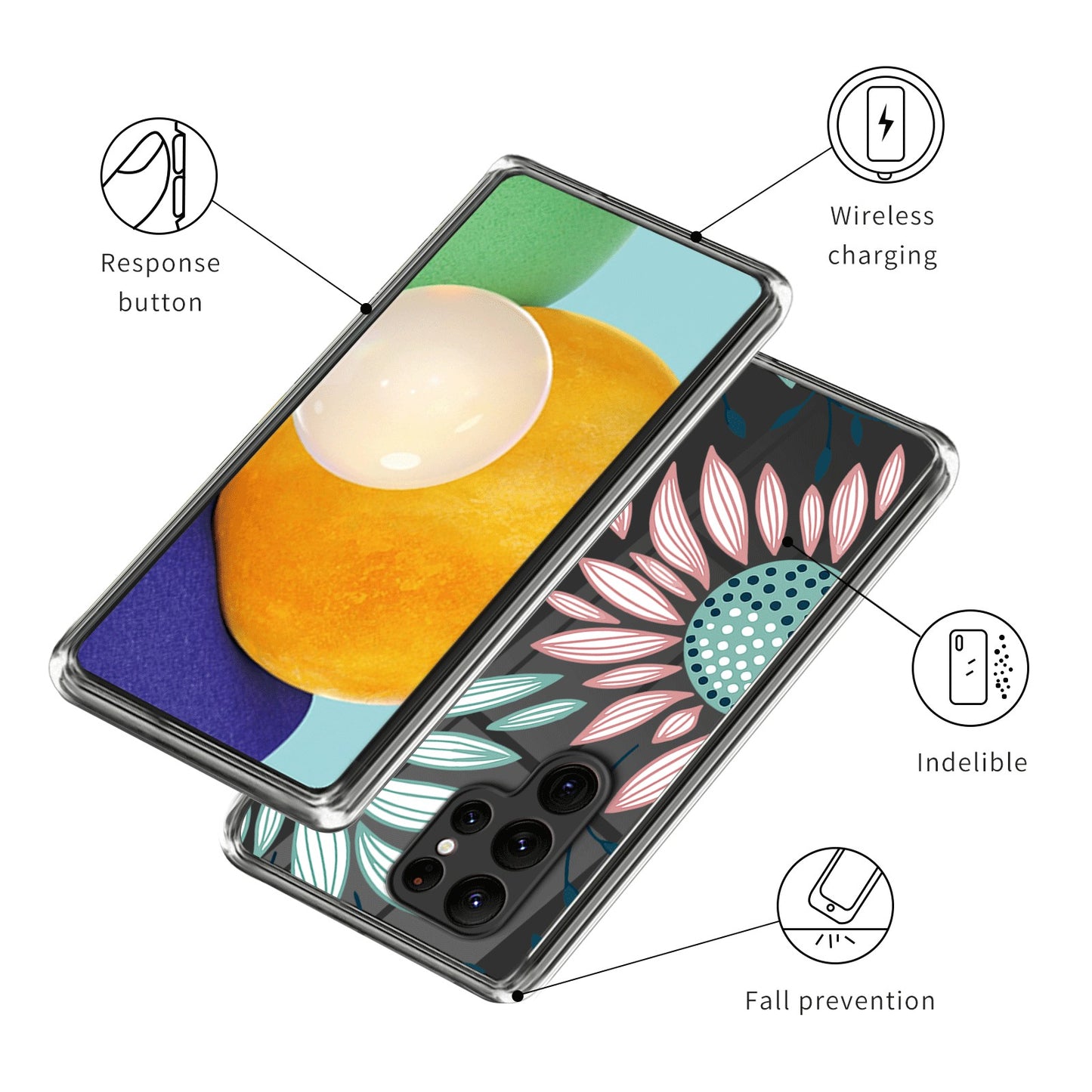 For Samsung Galaxy S24 Ultra Pattern Phone Case TPU Shock Protective Cover - Sunflower