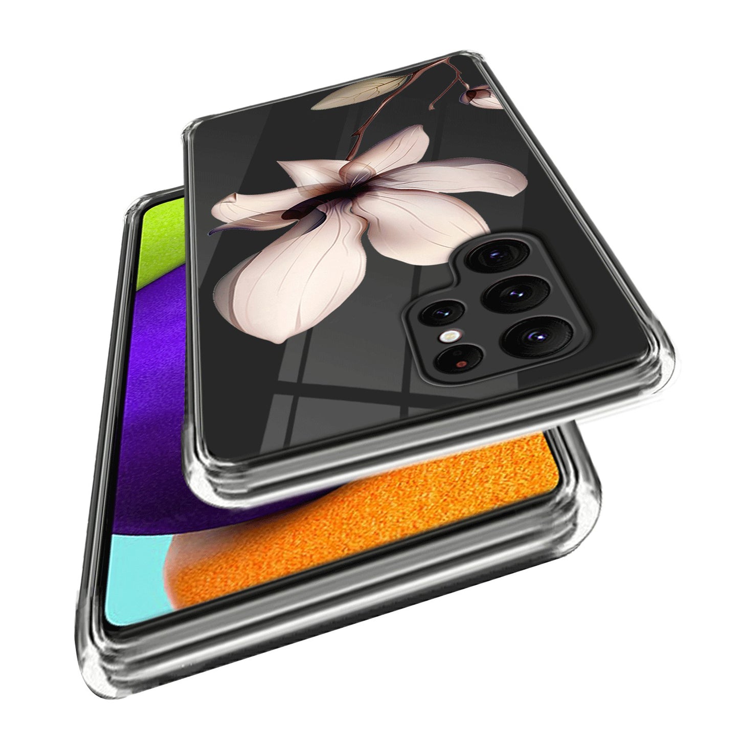 For Samsung Galaxy S24 Ultra Pattern Phone Case TPU Shock Protective Cover - Pink Flower