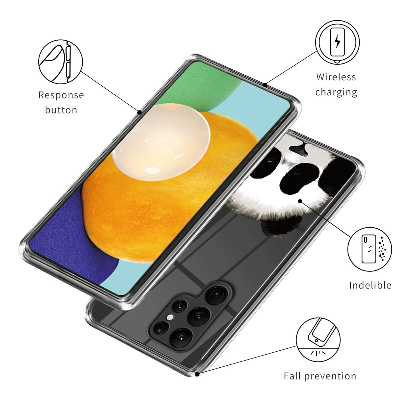 For Samsung Galaxy S24 Ultra Pattern Phone Case TPU Shock Protective Cover - Cute Panda