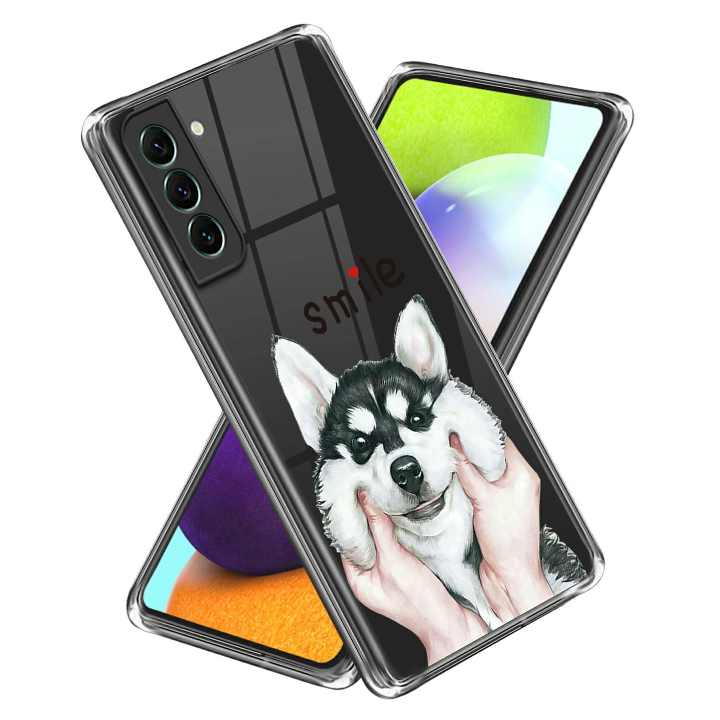 For Samsung Galaxy S24+ Shockproof Cover Pattern TPU Phone Case - Smile Husky