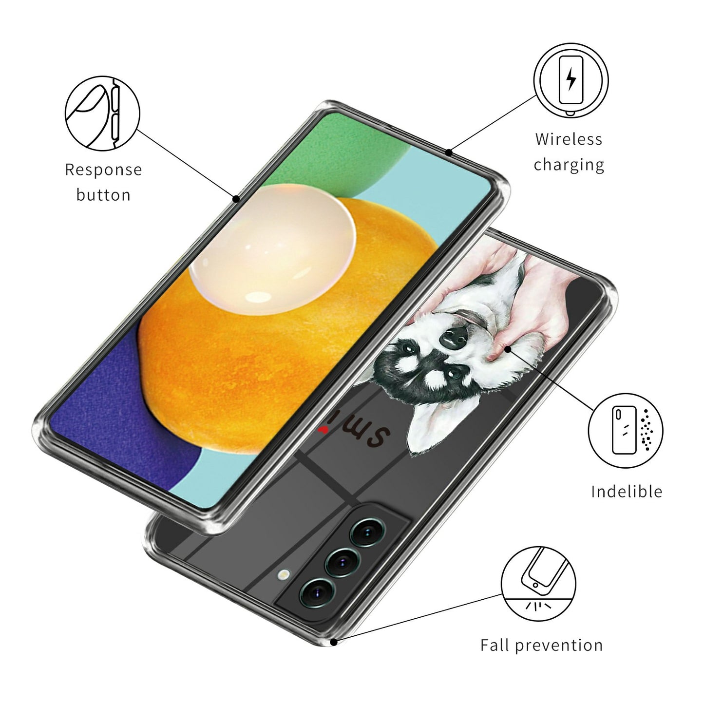 For Samsung Galaxy S24+ Shockproof Cover Pattern TPU Phone Case - Smile Husky