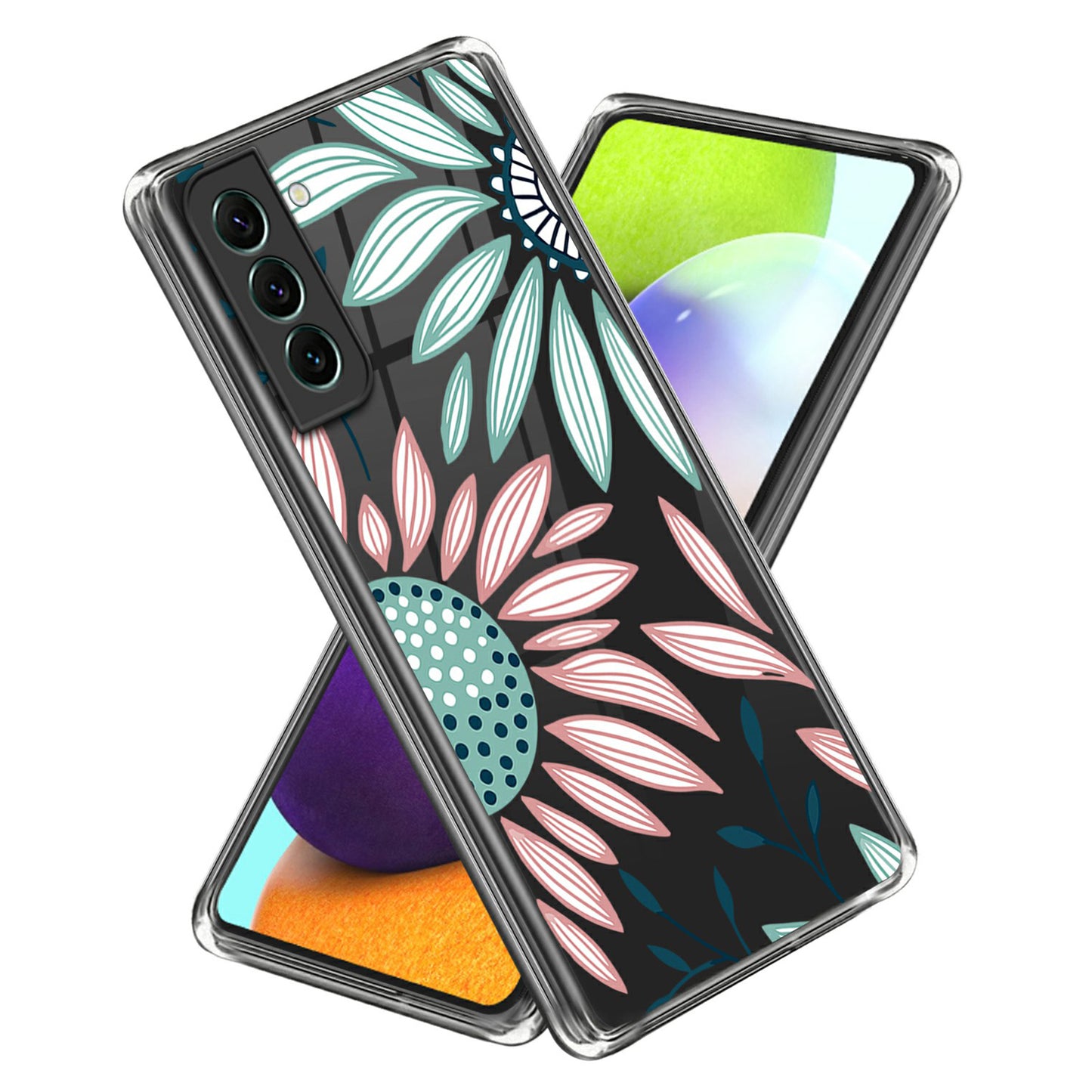 For Samsung Galaxy S24+ Shockproof Cover Pattern TPU Phone Case - Sunflower