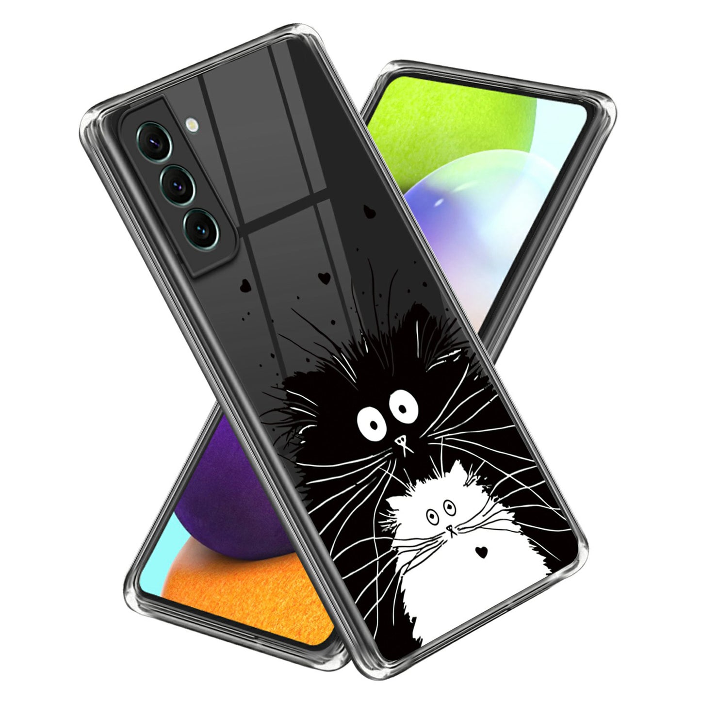 For Samsung Galaxy S24 Phone Case Pattern Printed Design TPU Back Cover - Two Cats
