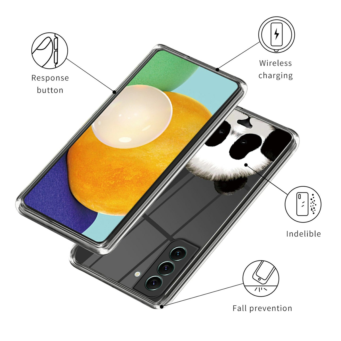 For Samsung Galaxy S24 Phone Case Pattern Printed Design TPU Back Cover - Cute Panda