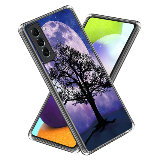 For Samsung Galaxy S24 Phone Case IMD Pattern Printing Phone TPU Cover - Tree and Moon
