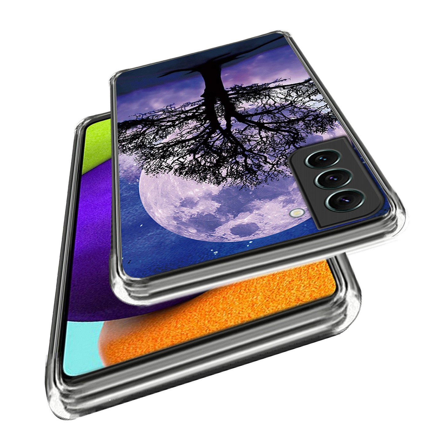 For Samsung Galaxy S24 Phone Case IMD Pattern Printing Phone TPU Cover - Tree and Moon