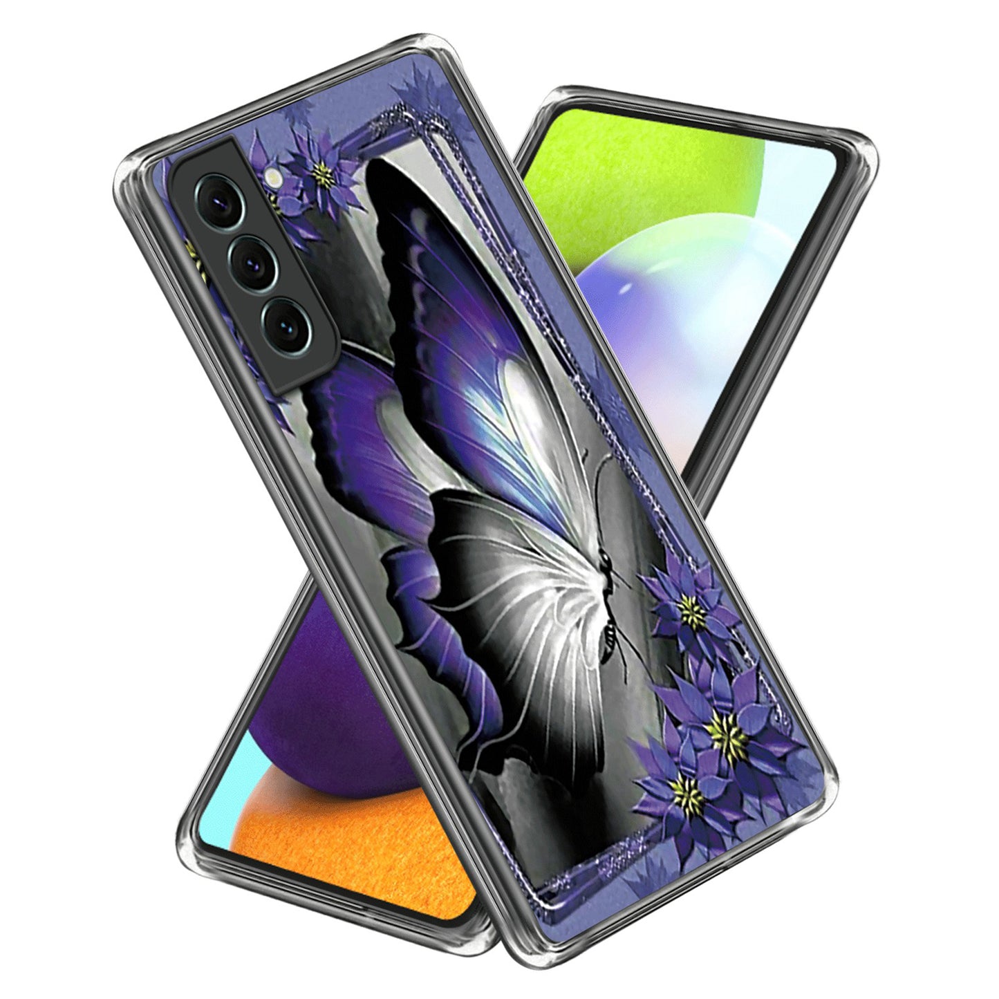 For Samsung Galaxy S24+ TPU Case Pattern Printing IMD Anti-scratch Cover - Purple Butterfly