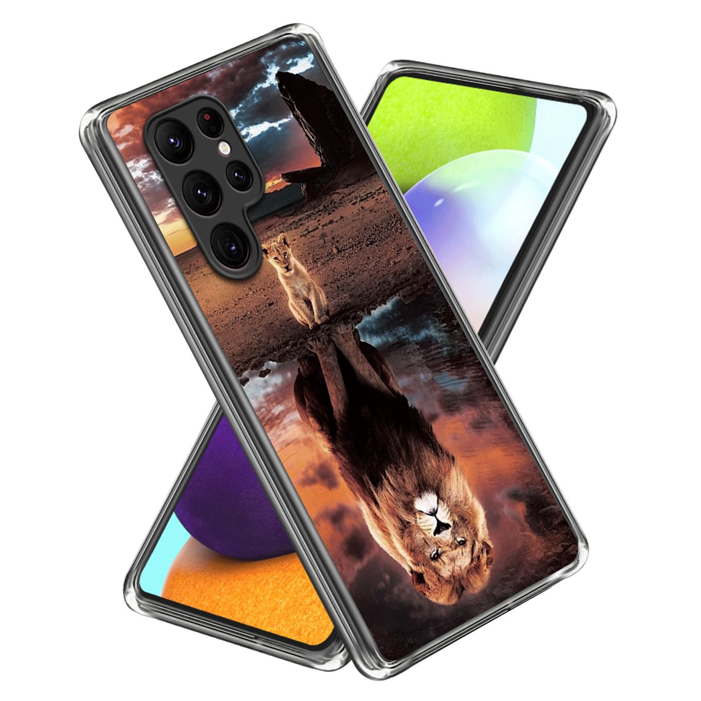 For Samsung Galaxy S24 Ultra Phone Case IMD Pattern Printed TPU Cover - Lion