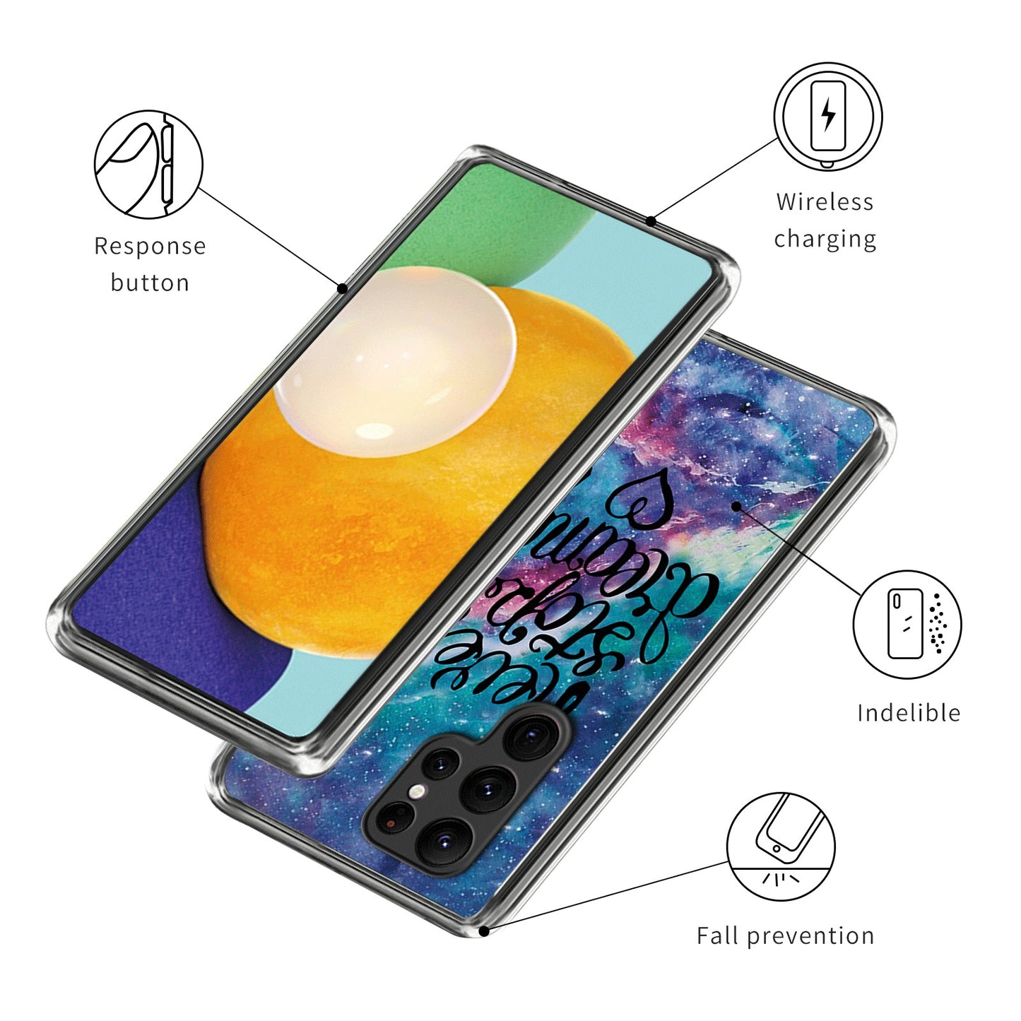 For Samsung Galaxy S24 Ultra Phone Case IMD Pattern Printed TPU Cover - Never Stop Dreaming